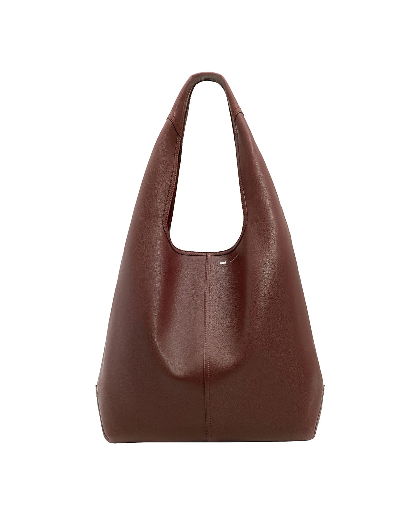 Ami Alexandre Mattiussi 
etienne
 Bordeaux Shoulder Bag With Logo Print On The Front In Leather Woman - BORDEAUX