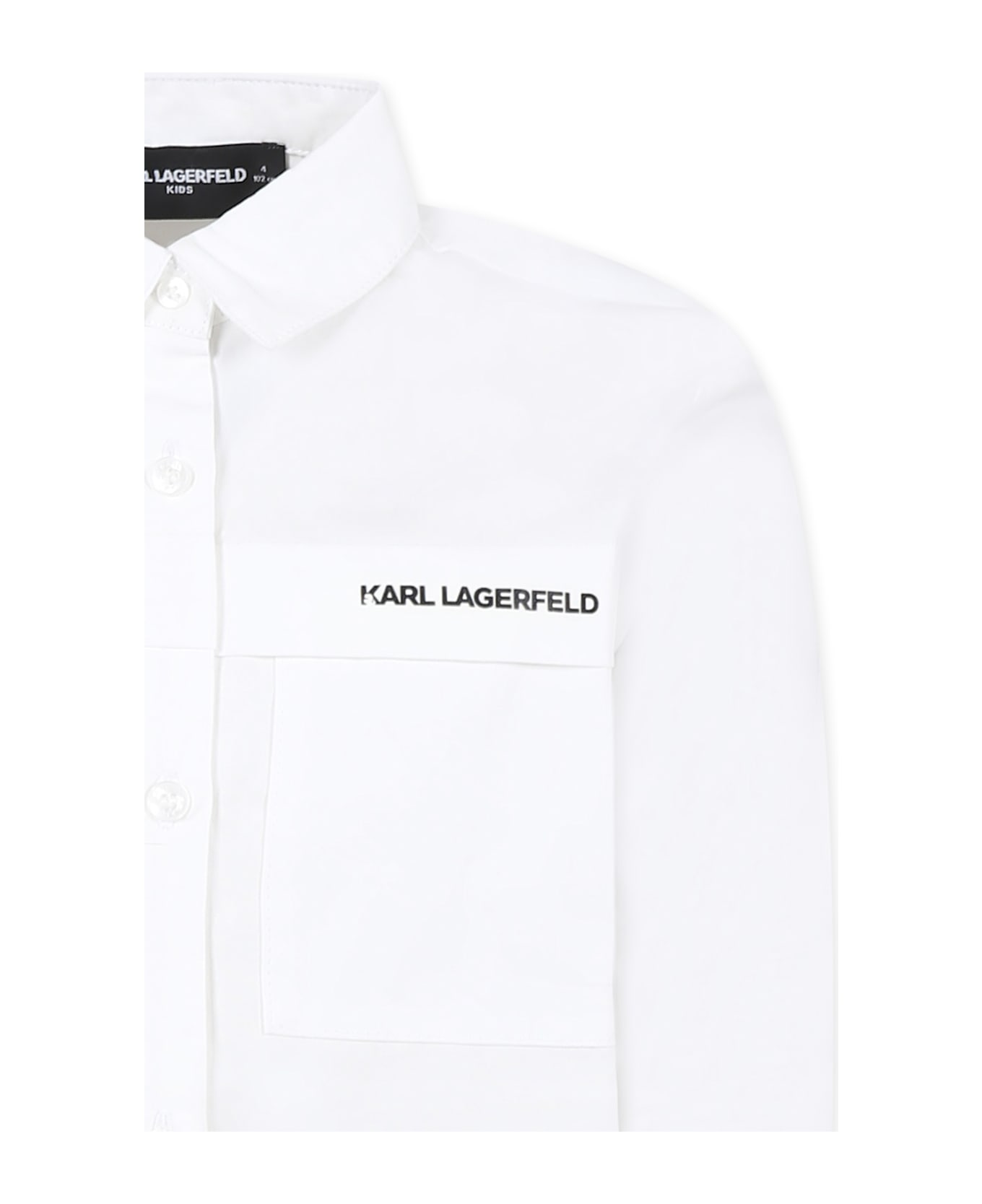 Karl Lagerfeld Kids White Shirt For Boy With Logo - White