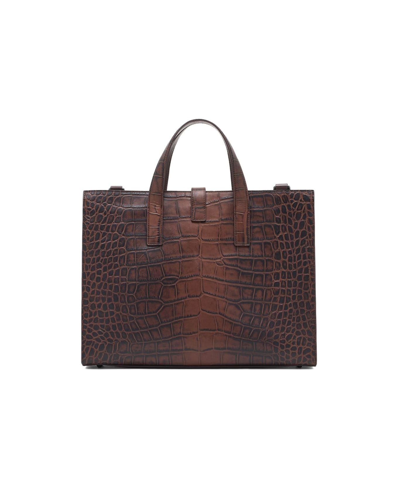 Emporio Armani Leather Briefcase - Brown