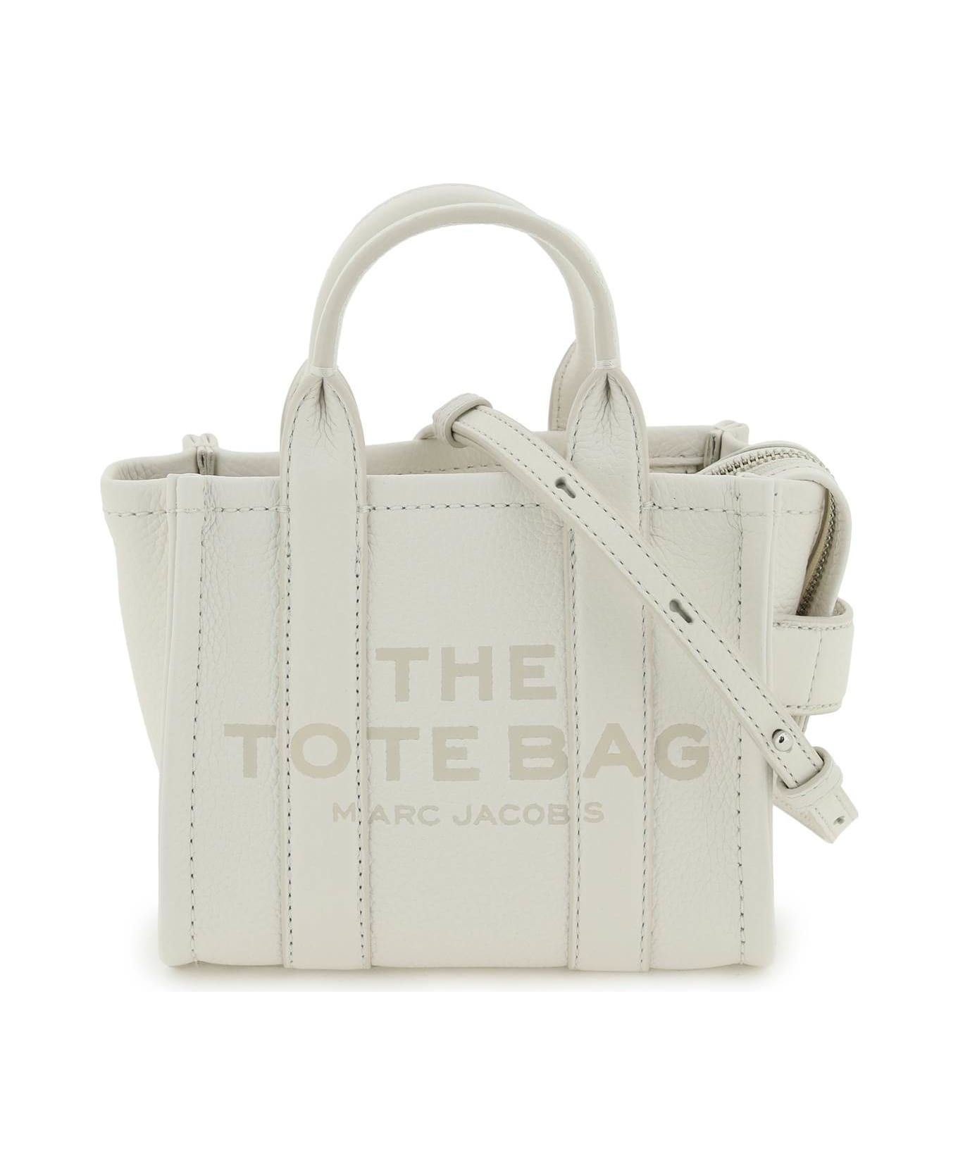 Marc Jacobs 'the Leather Micro Tote Bag' - Cotton/silver