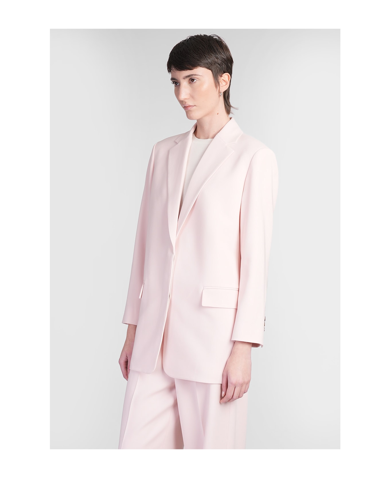 Theory Blazer In Rose-pink Triacetate - rose-pink