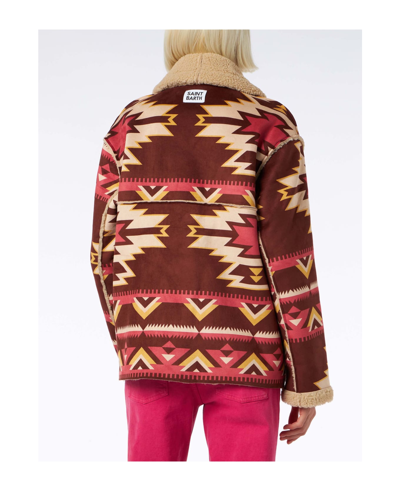 MC2 Saint Barth Woman Reversible Shearling Jacket - MULTICOLOR