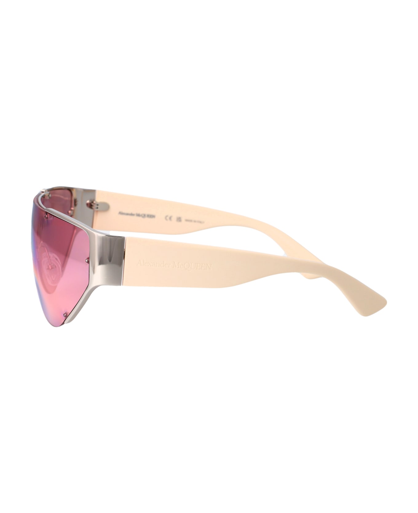 Alexander McQueen Eyewear Am0447s Sunglasses - 004 SILVER IVORY PINK サングラス