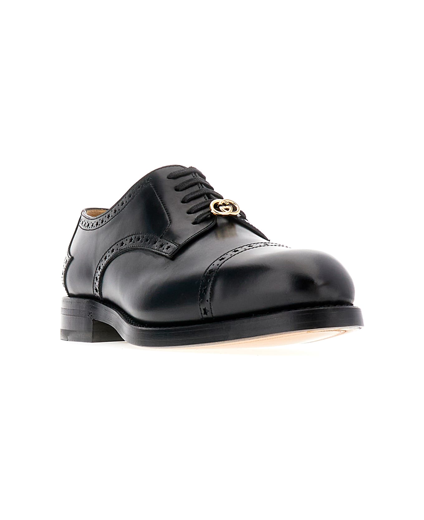 Gucci Black Leather Lace-up Shoes - 1000