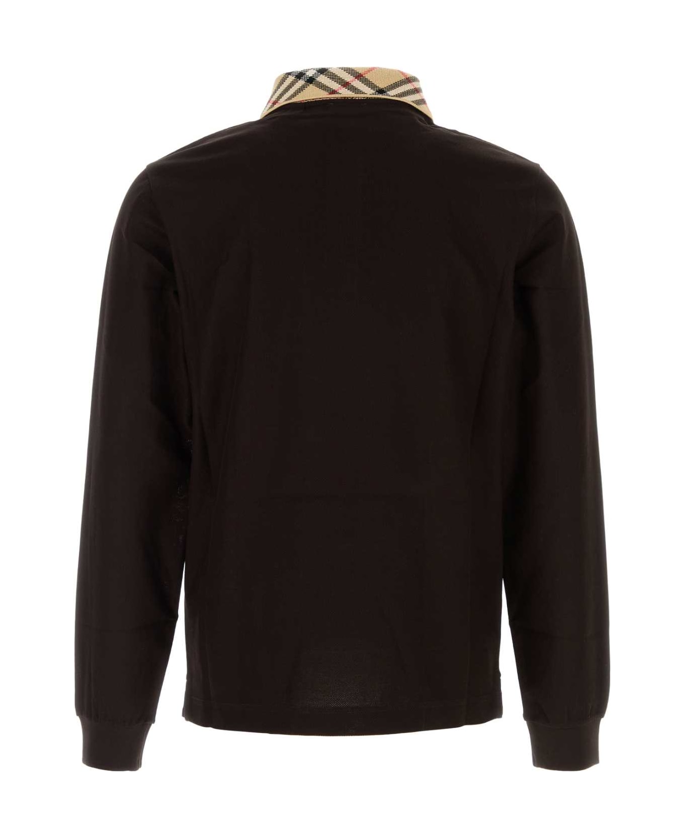 Burberry Dark Brown Piquet Polo Shirt - CLOVEBROWN