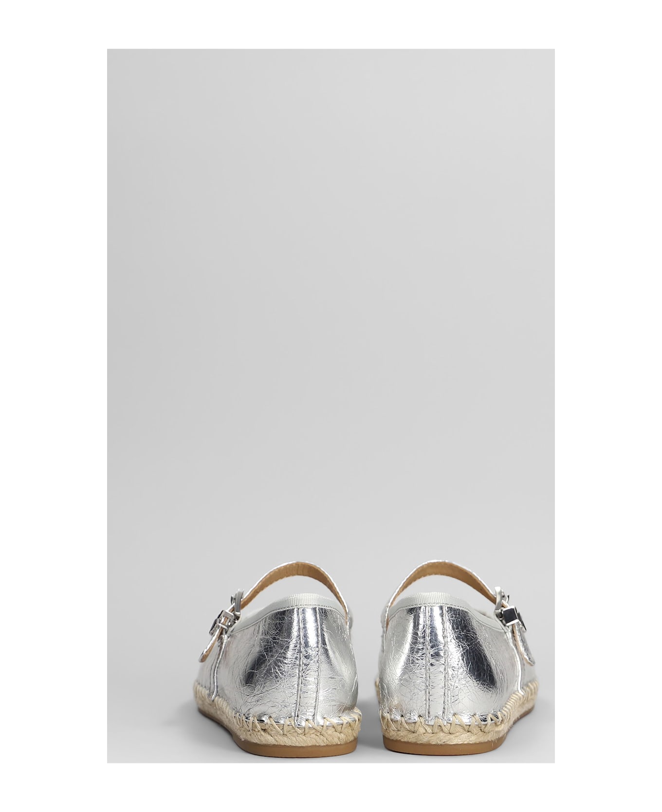 Michael Kors Lynn Espadrilles In Silver Leather - silver