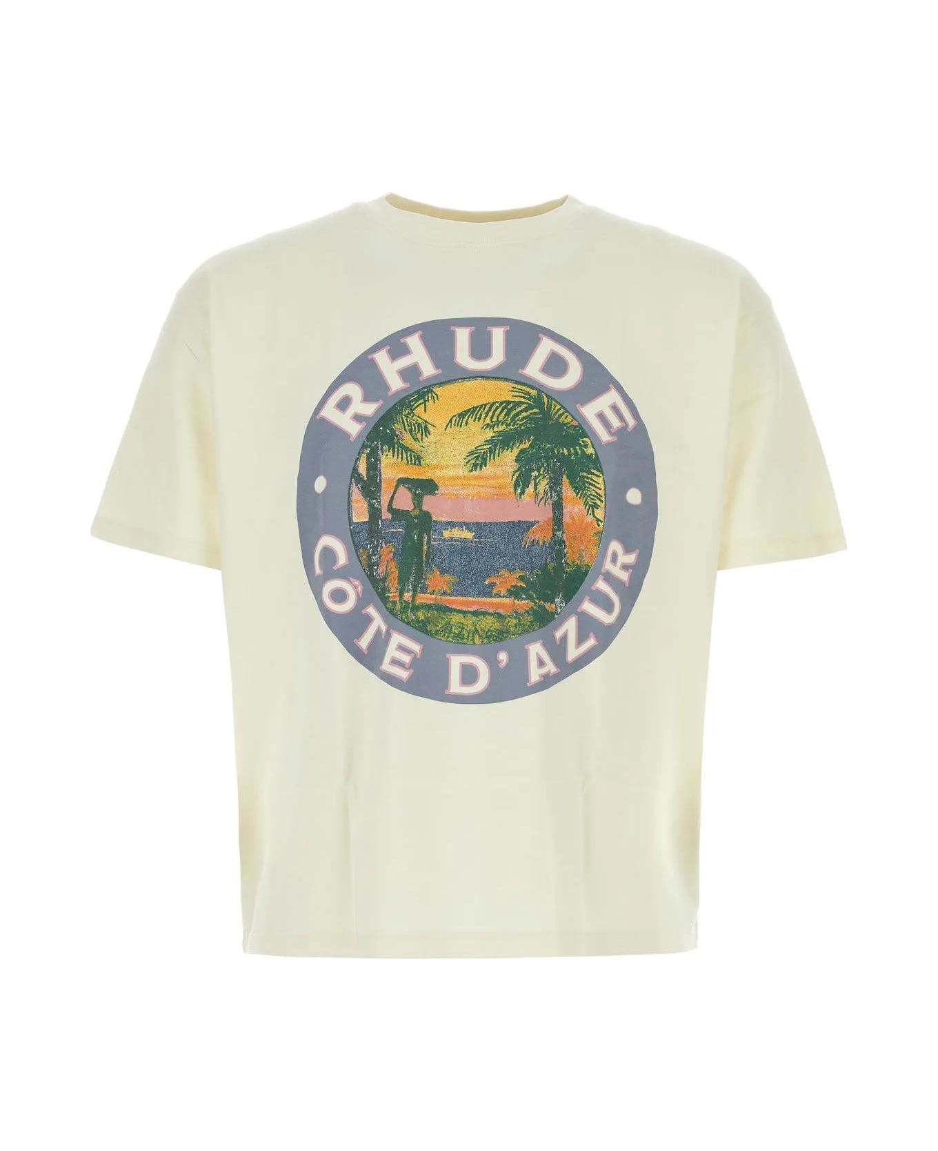 Rhude Sand Cotton Lago T-shirt - NEUTRALS