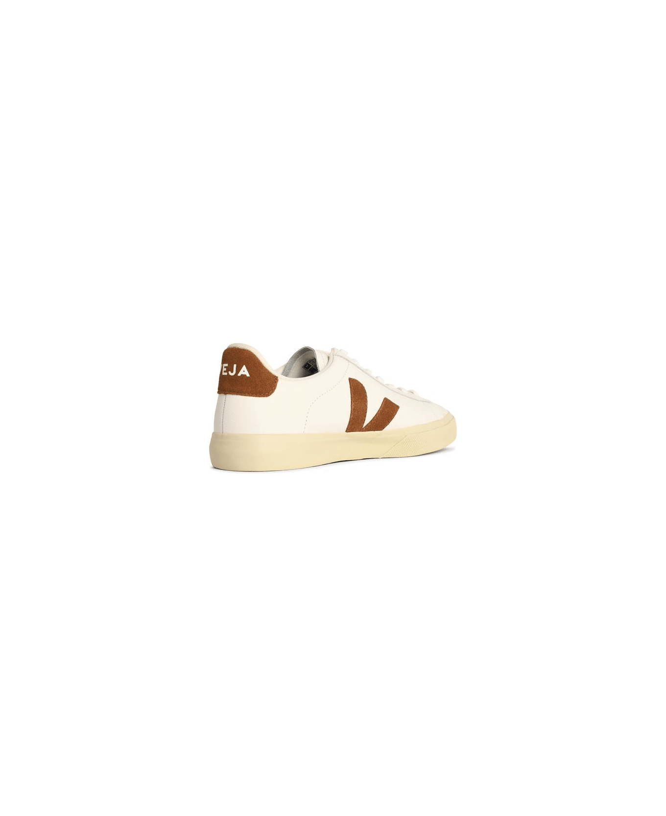 Veja 'campo' White Leather And Cognac Sneakers - White