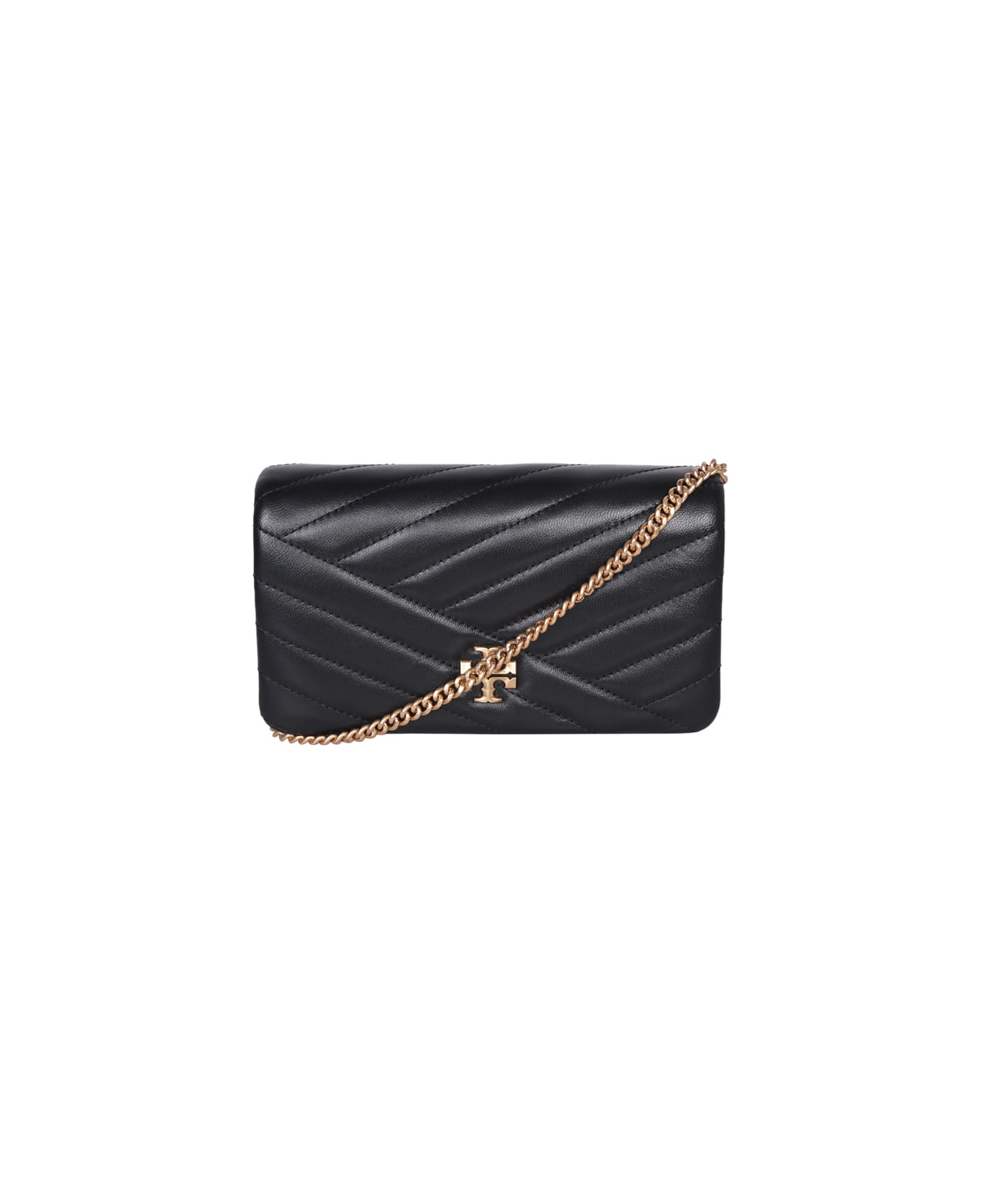 Tory Burch Kira Chevron Chain Wallet - Black