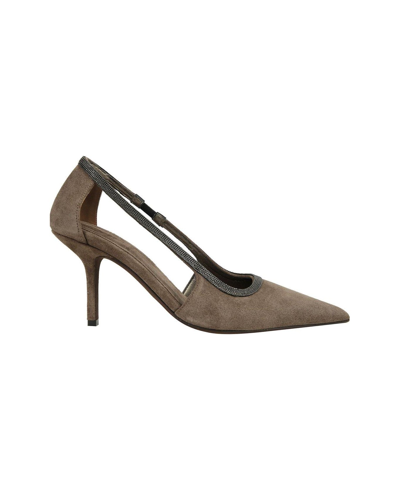 Brunello Cucinelli Embellished Pointed Toe Pumps - TORBA