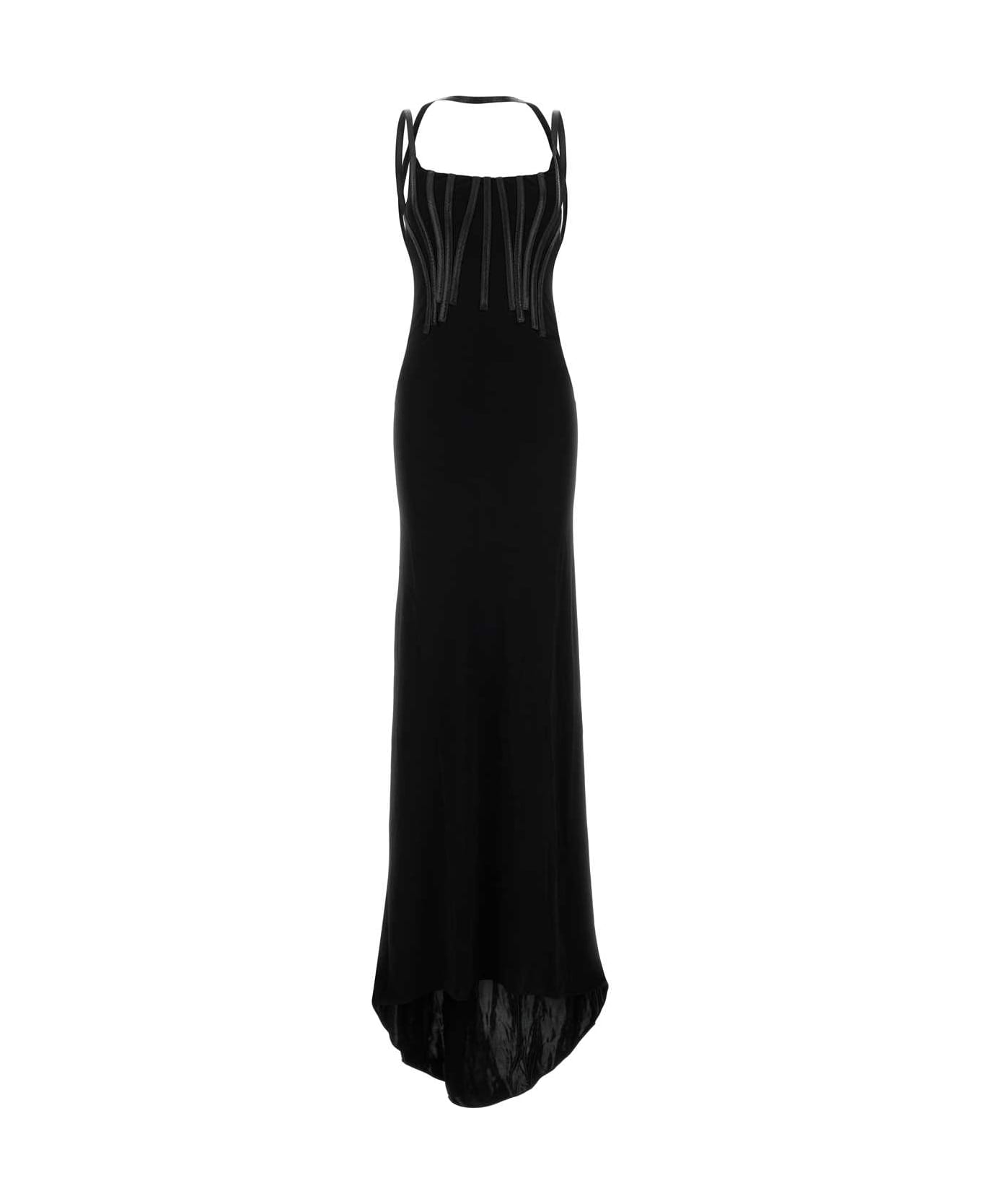 Dsquared2 Black Crepe Long Dress - Black