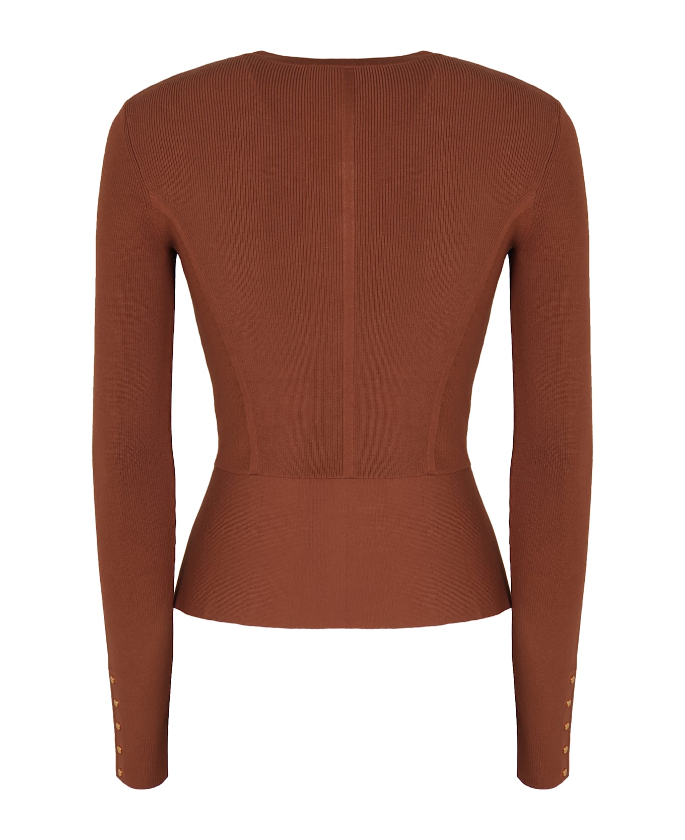 Elisabetta Franchi Sweater With Jewel Buttons - brown