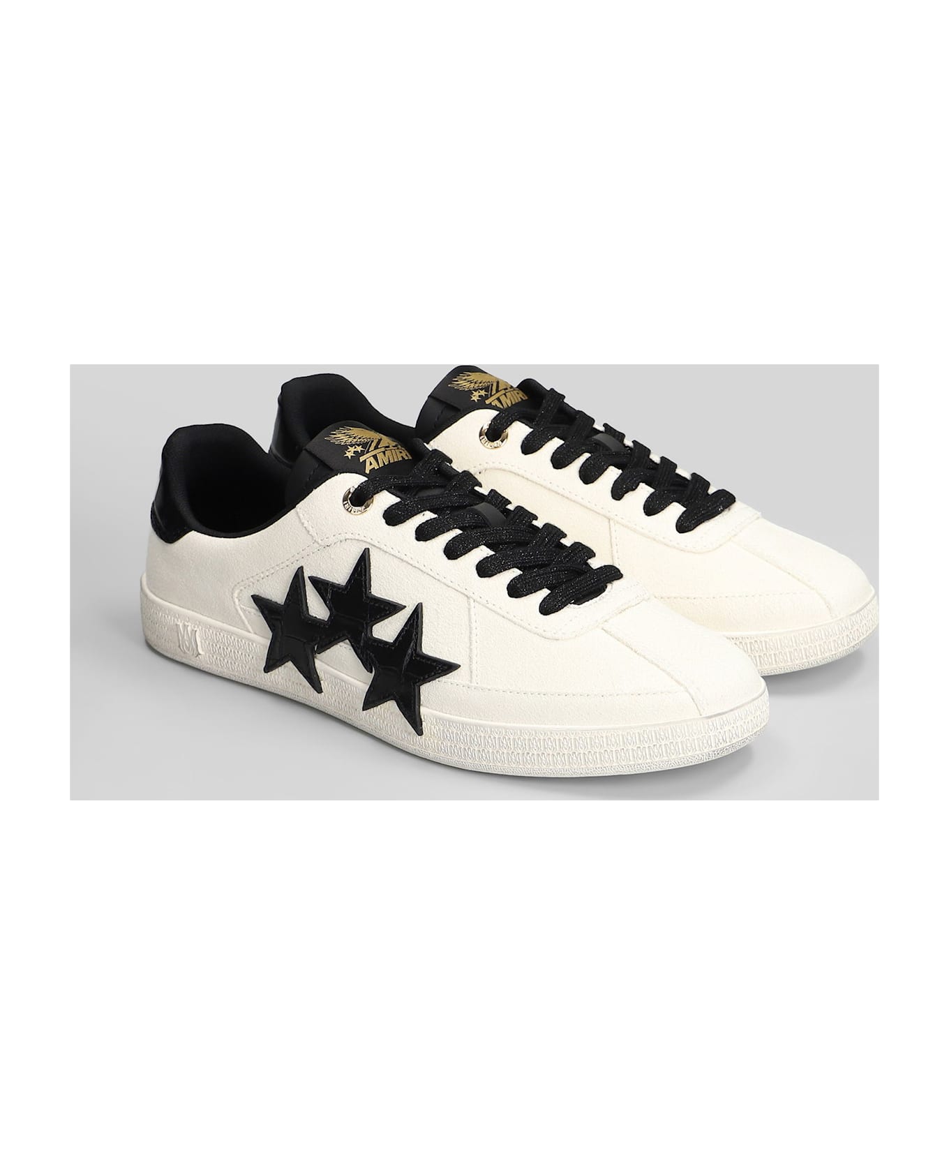 AMIRI Croc Debossed Pacifi Sneakers In White Suede - white スニーカー