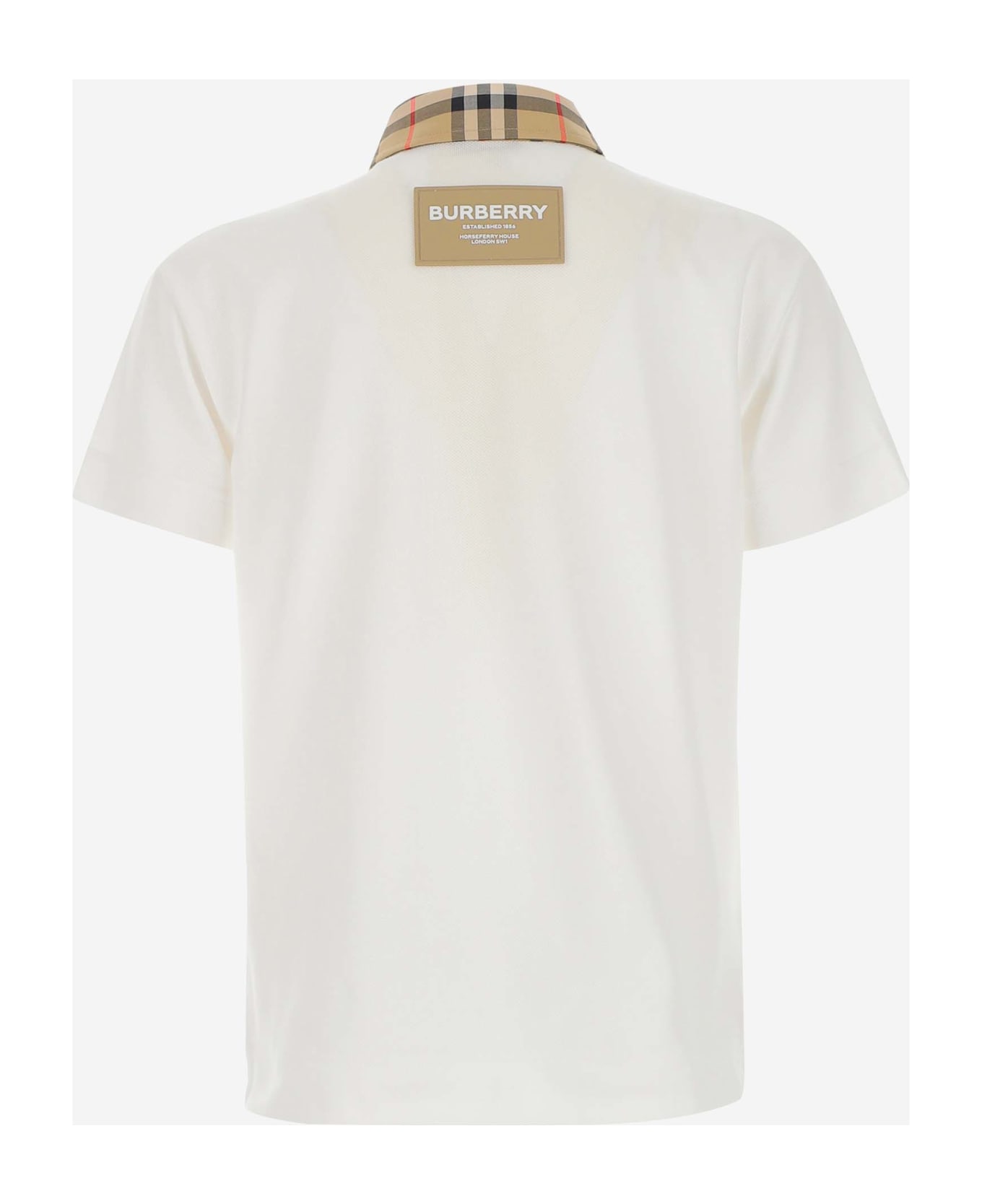 Burberry Cotton Piqué Polo Shirt - White