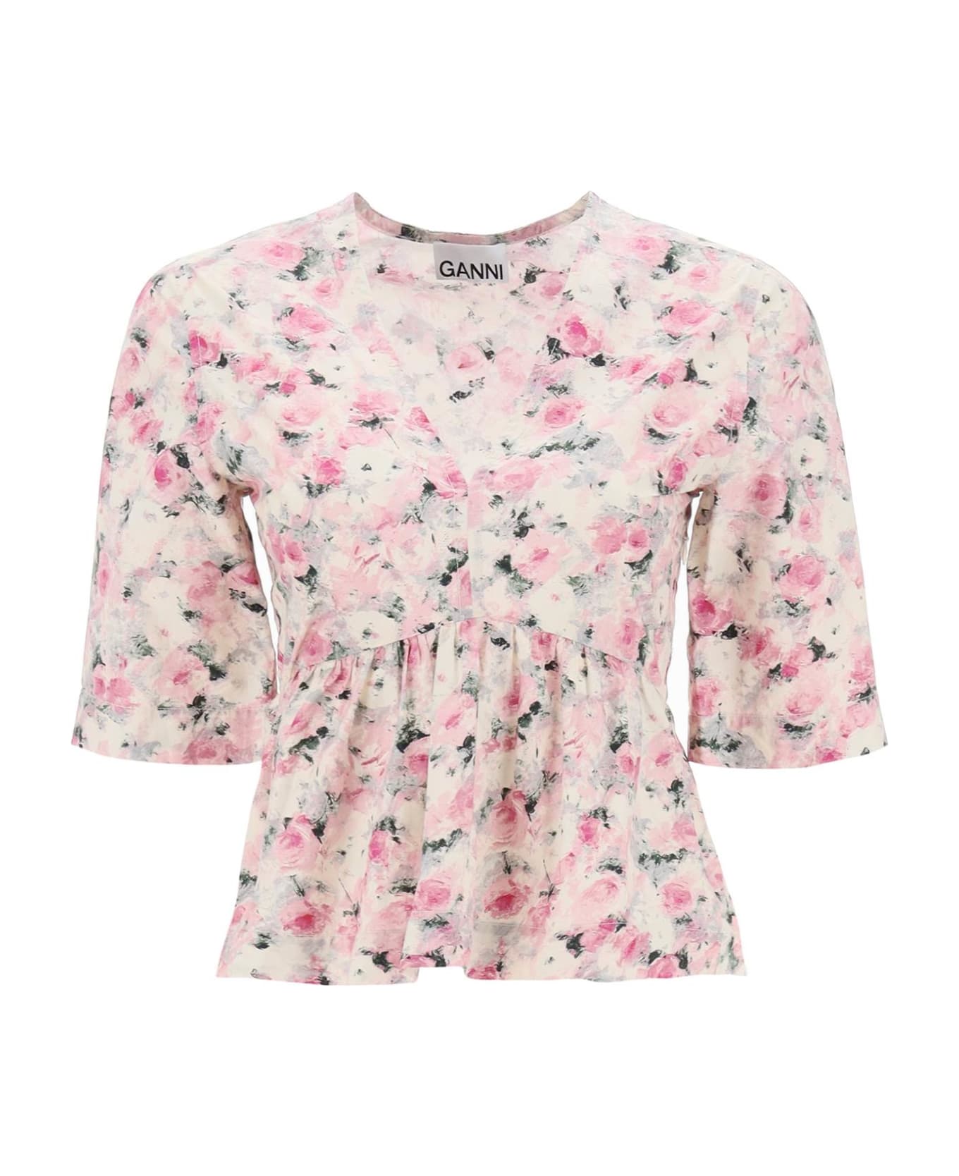 Ganni Blouse With Print - ORCHID SMOKE