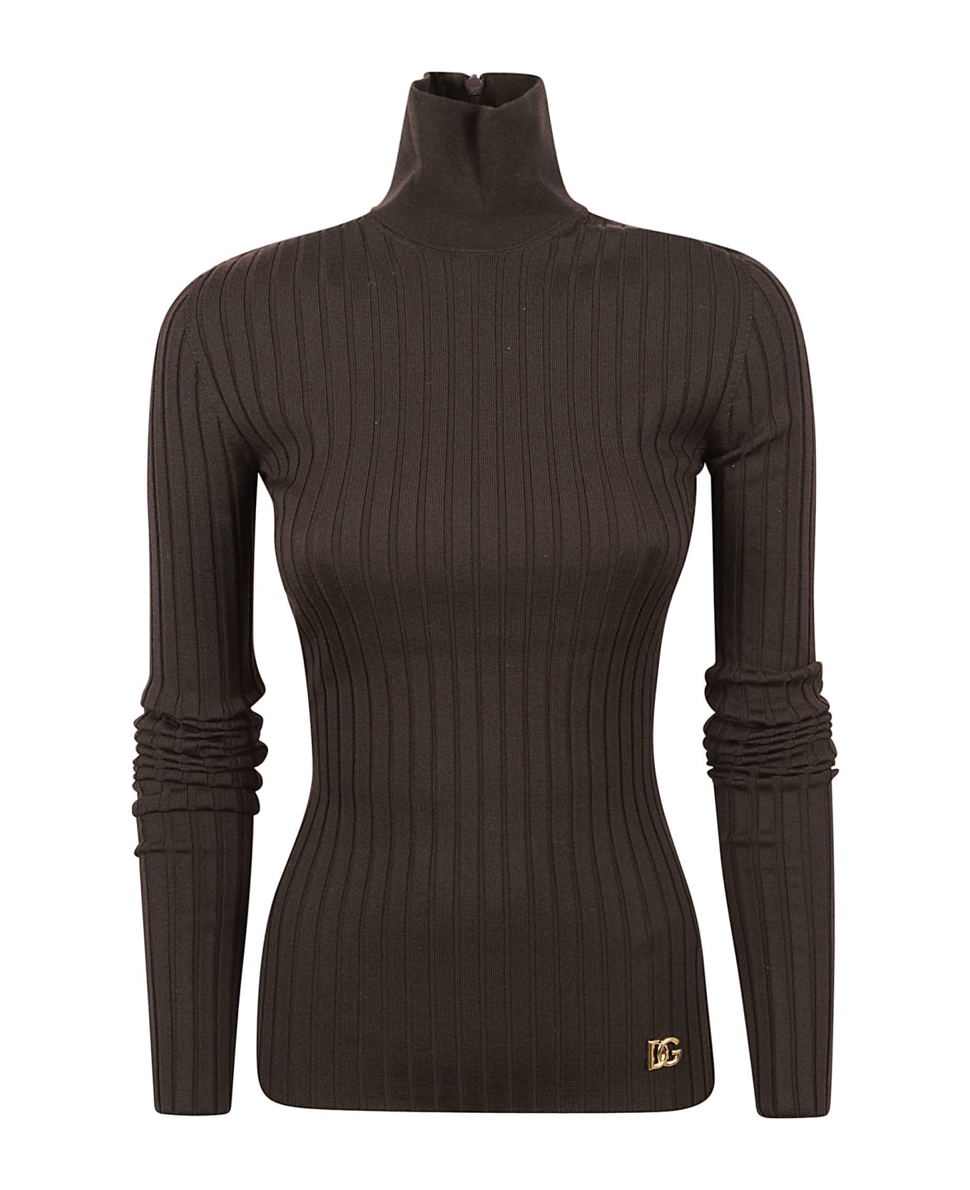 Dolce & Gabbana Ribbed Fitted Jumper - Ebano