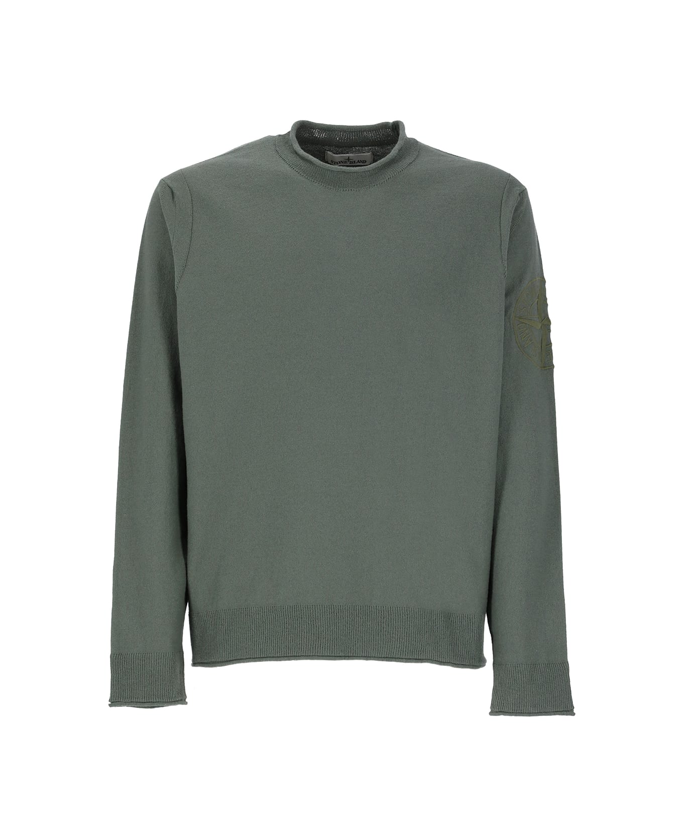 Stone Island Logoed Cotton Sweater - Green