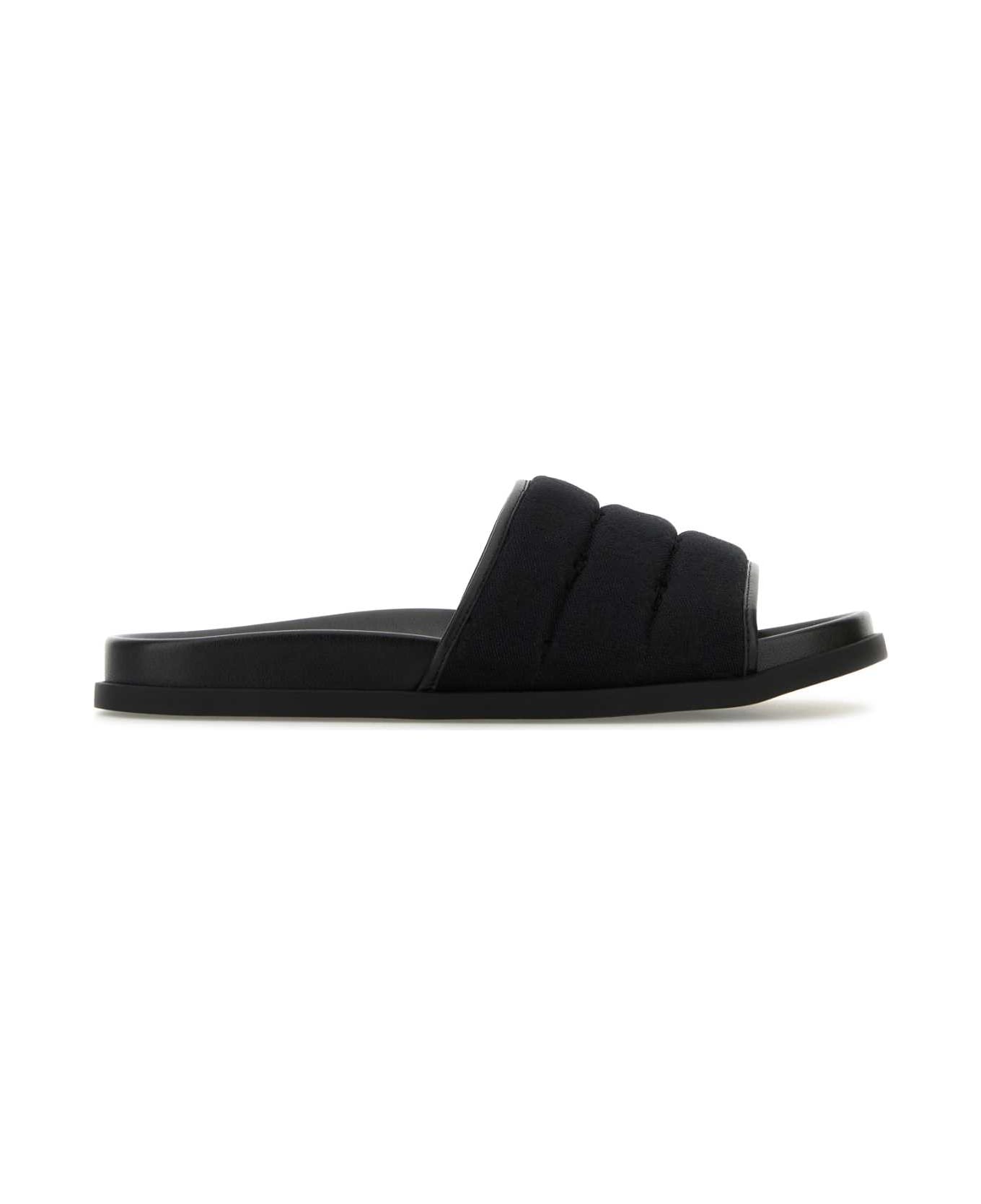 Gucci Black Gg Fabric Slippers - BLACKBLACK