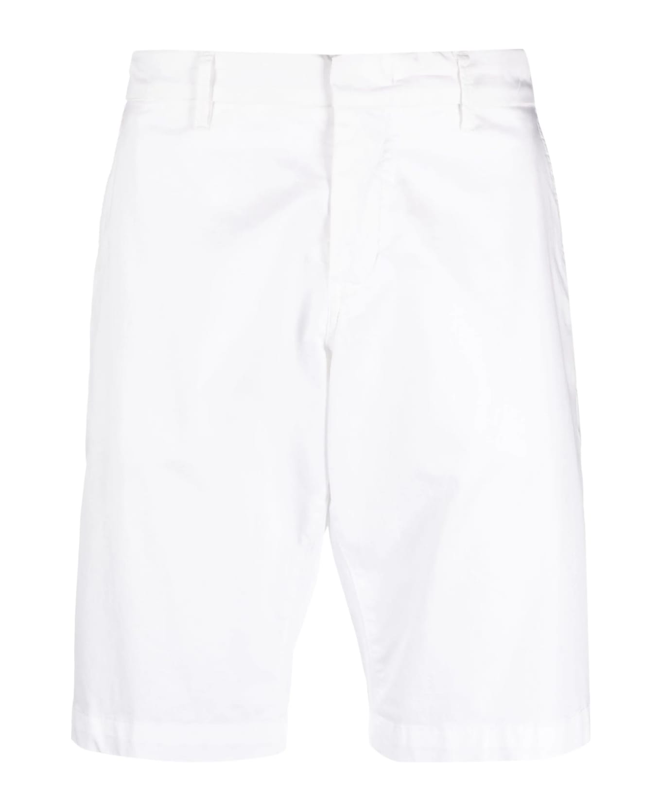 Fay White Stretch Cotton Shorts - White