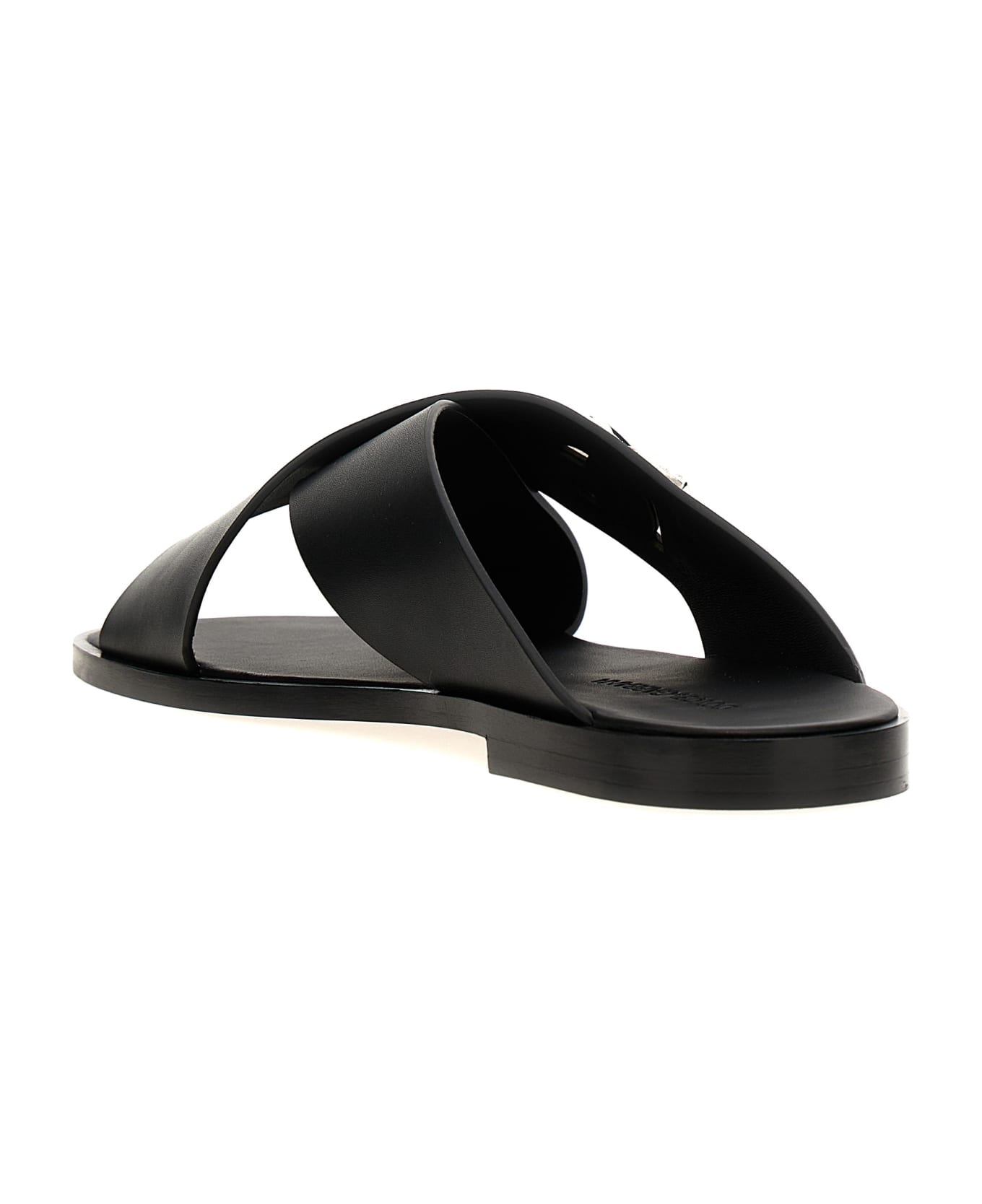 Dolce & Gabbana Logo Leather Sandals - Black  
