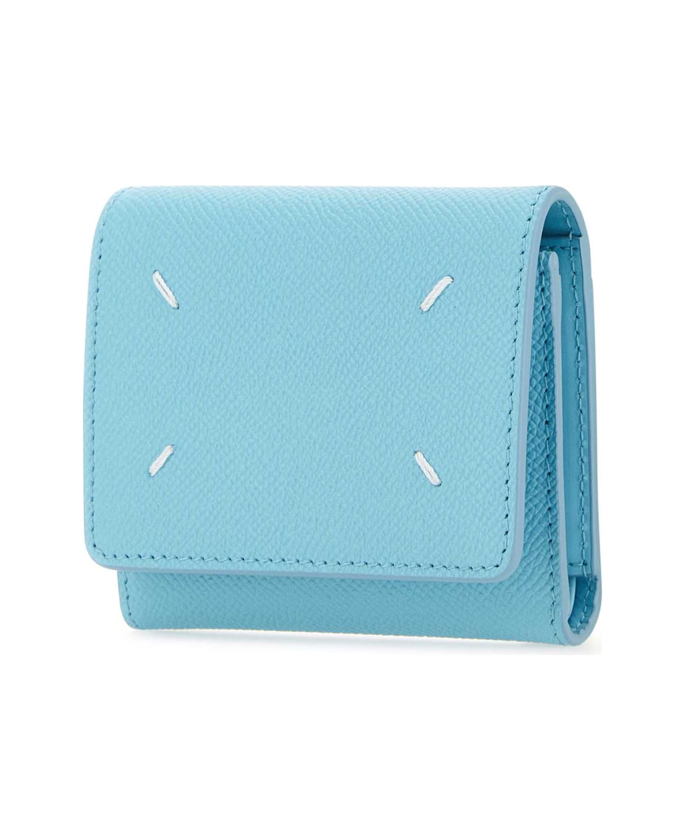 Maison Margiela Light-blue Leather Wallet - AQUA