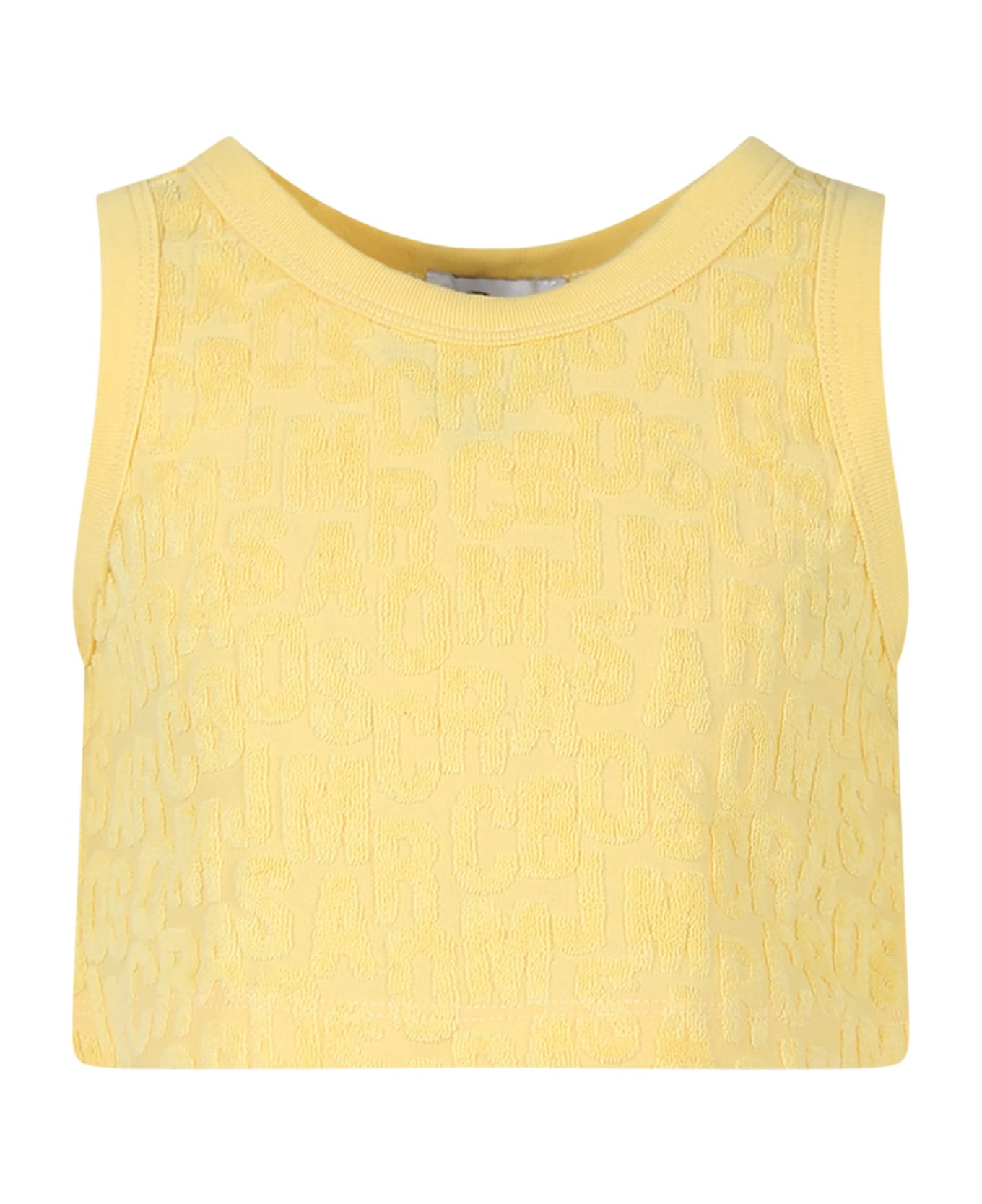 Marc Jacobs Yellow Tank Top For Girls With Logo - Yellow