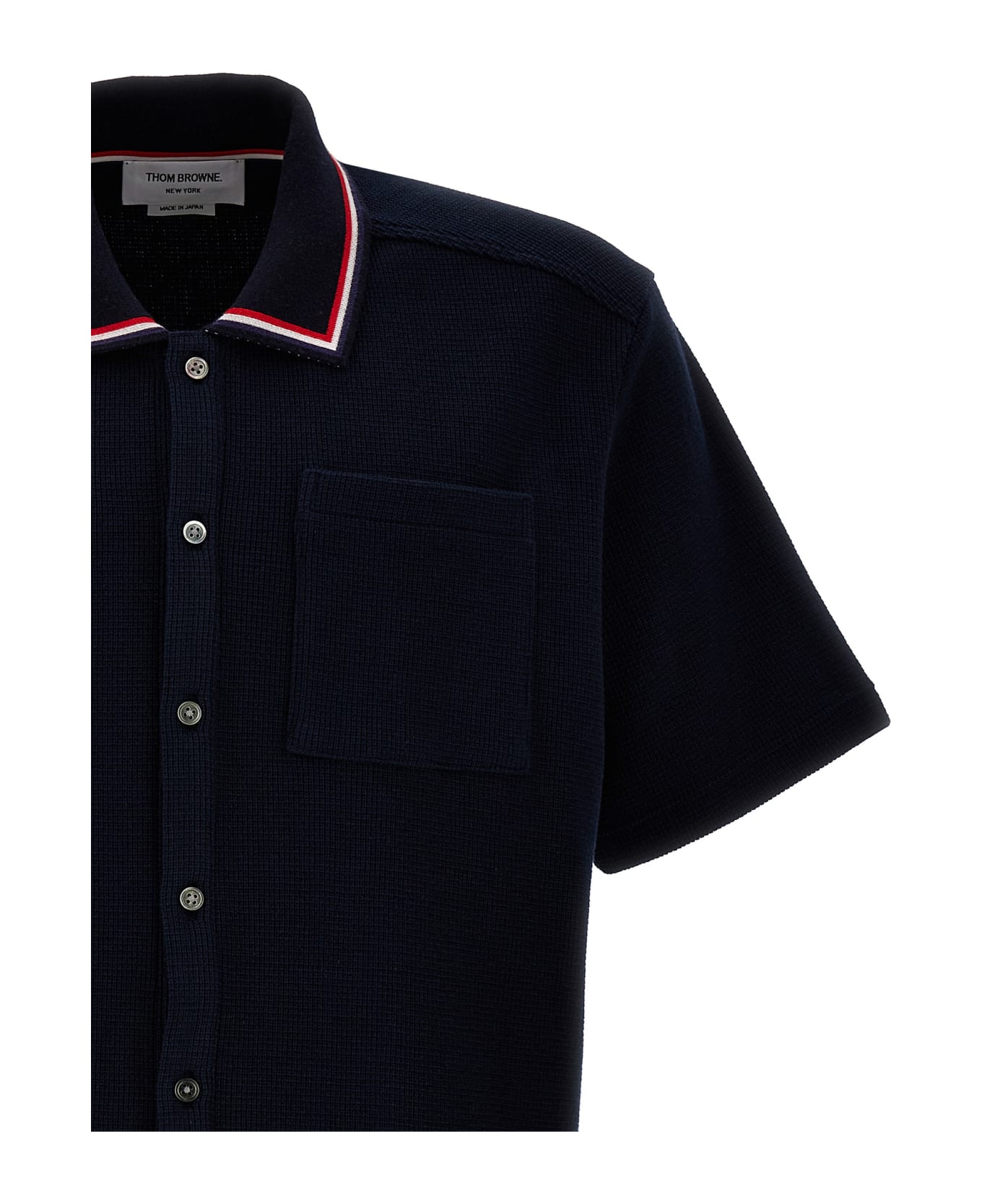 Thom Browne Cotton Knit Shirt - NAVY