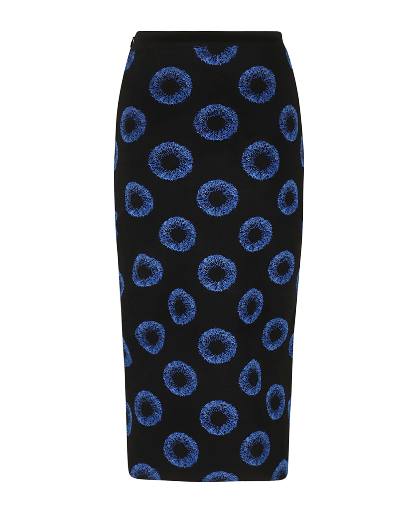 Alexander McQueen Iris Jacquard Knit Pencil Skirt - Black/Blue