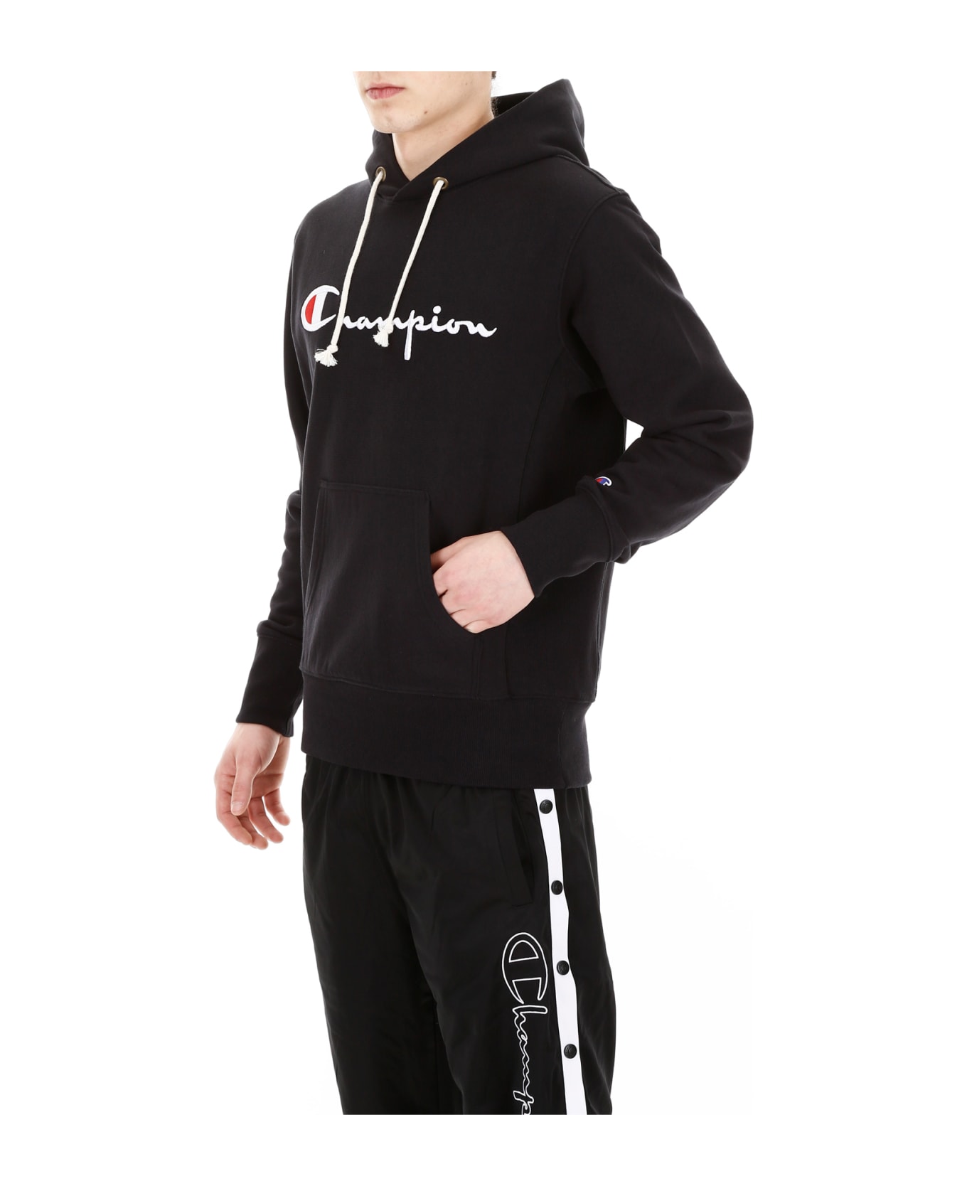 Champion Large Logo Hoodie - NBK BLACK (Black)