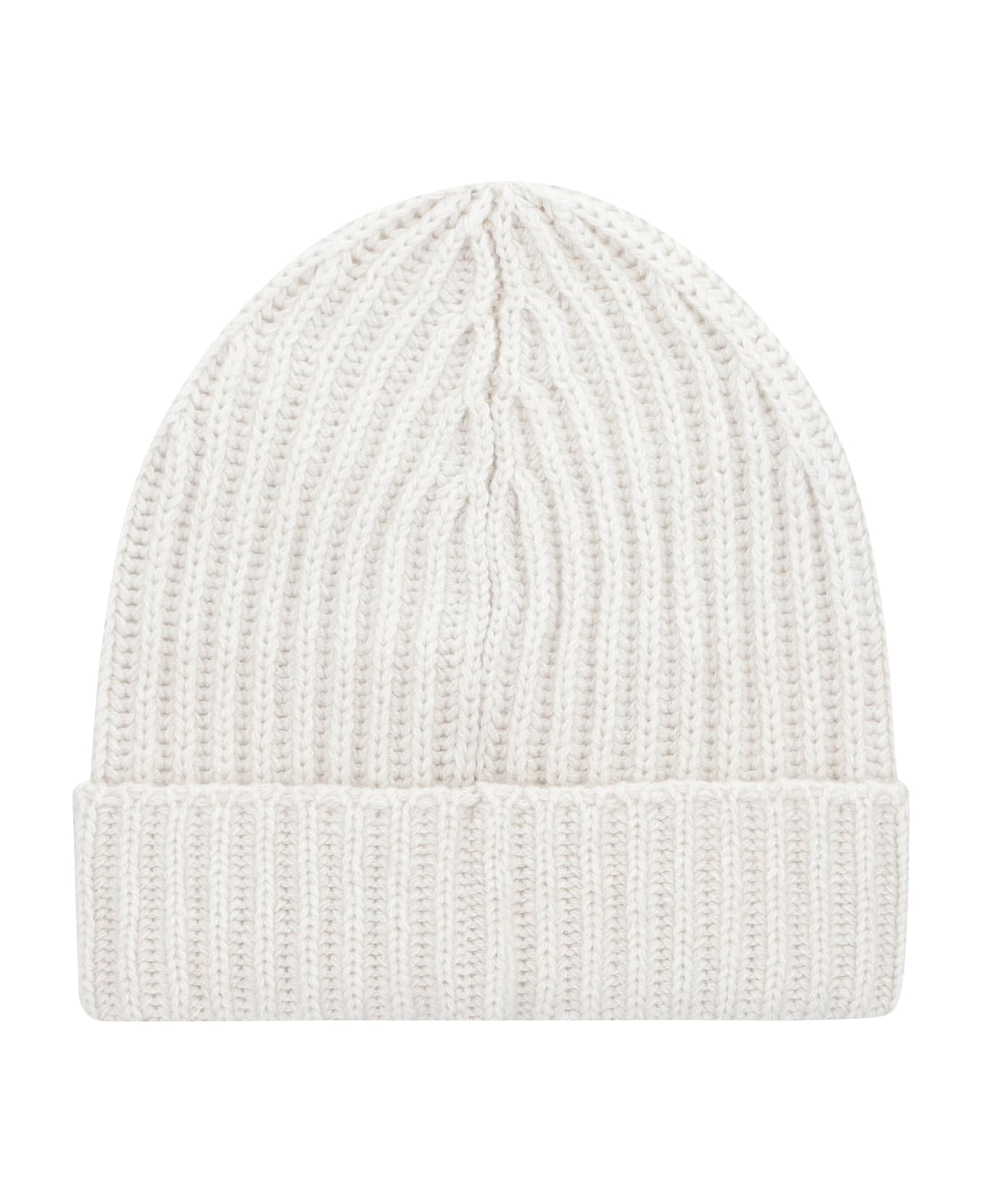 Malo Ribbed Knit Beanie - Ecru