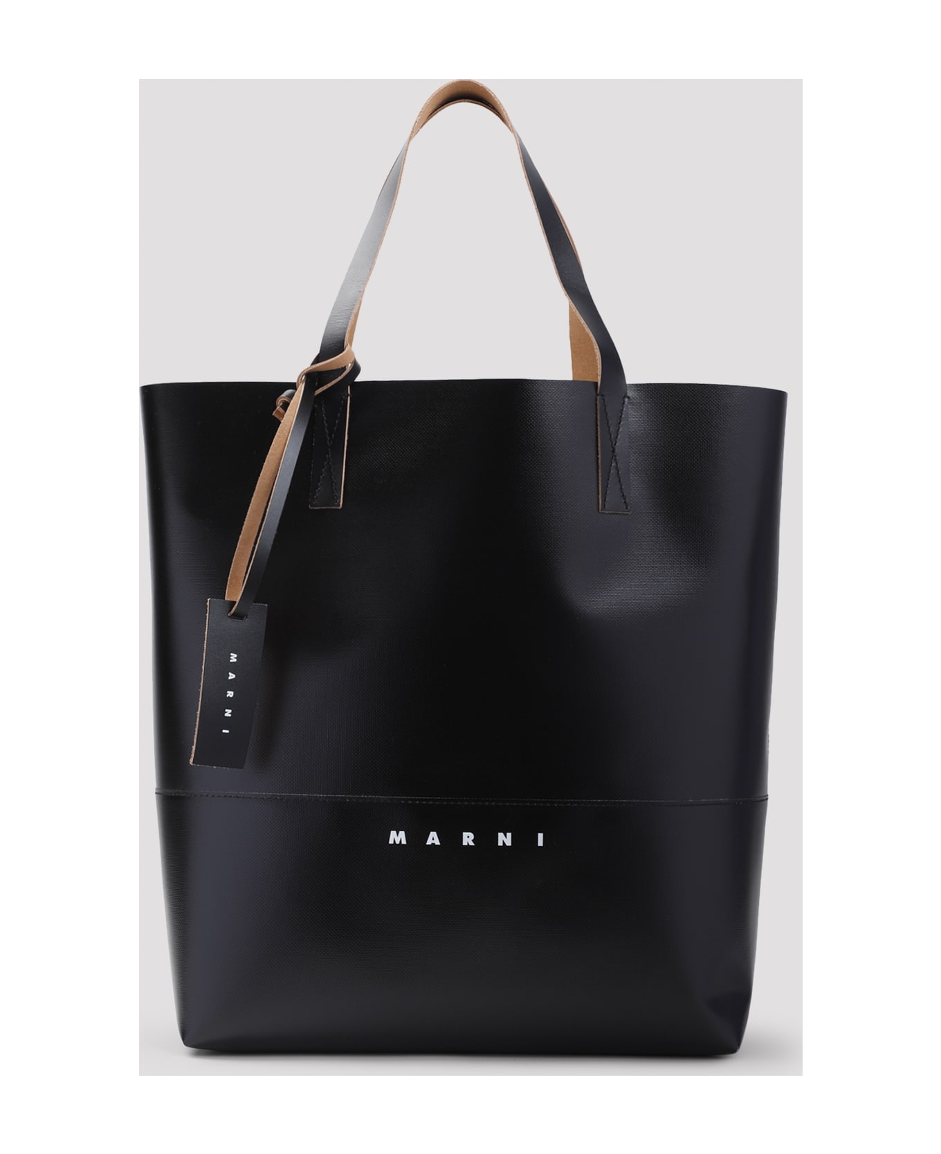 Marni Cow Leather Tote Bag - Black