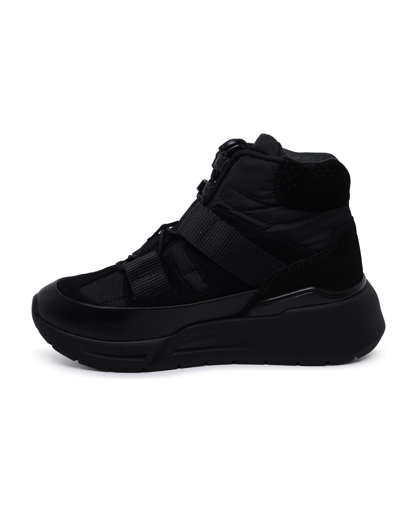 Ferragamo Black Tech Fabric Blend Sneakers - Black