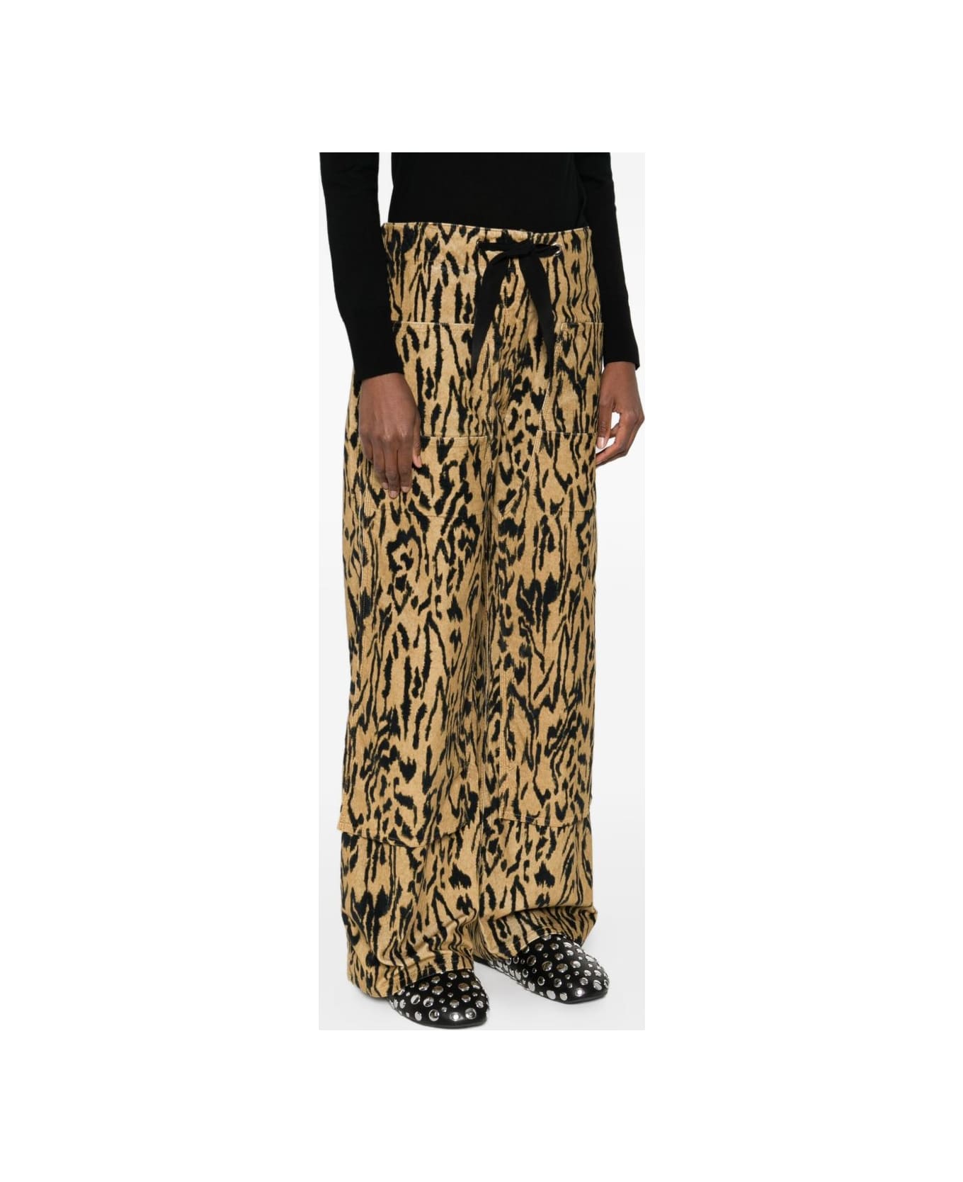 Forte_Forte Jacquard Velvet Trousers - Brown ボトムス