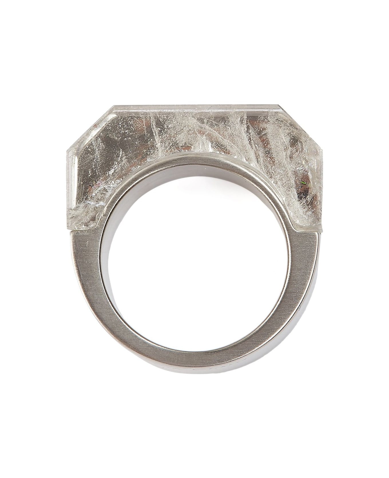 Rick Owens Double Crystal Hollywood Ring - Palladio