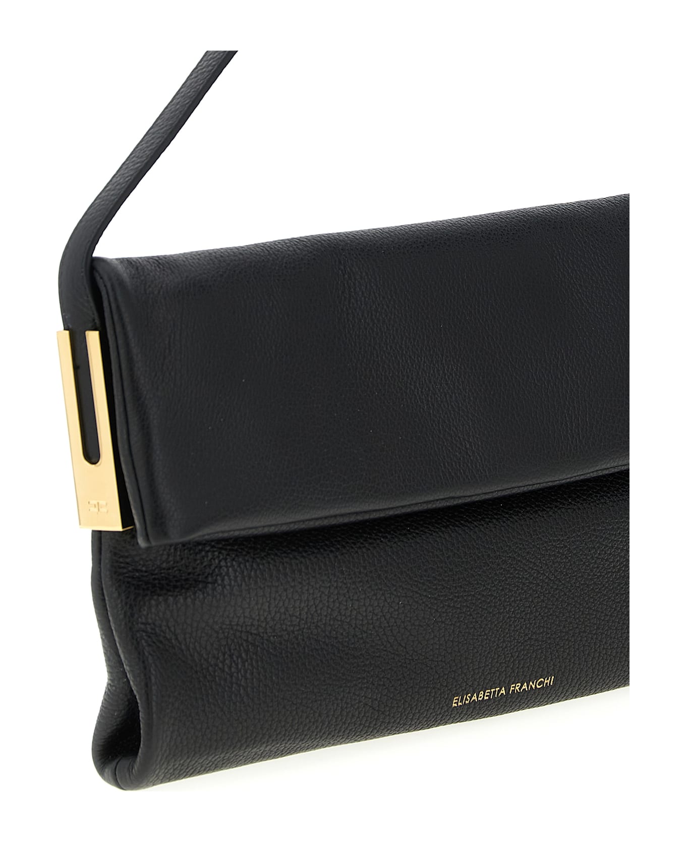 Elisabetta Franchi Logo Shoulder Bag - Black  