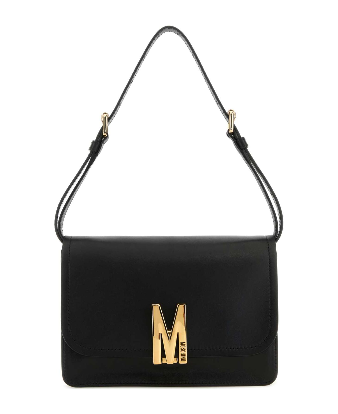 Moschino Black Leather M Bag Shoulder Bag - 0555 ショルダーバッグ