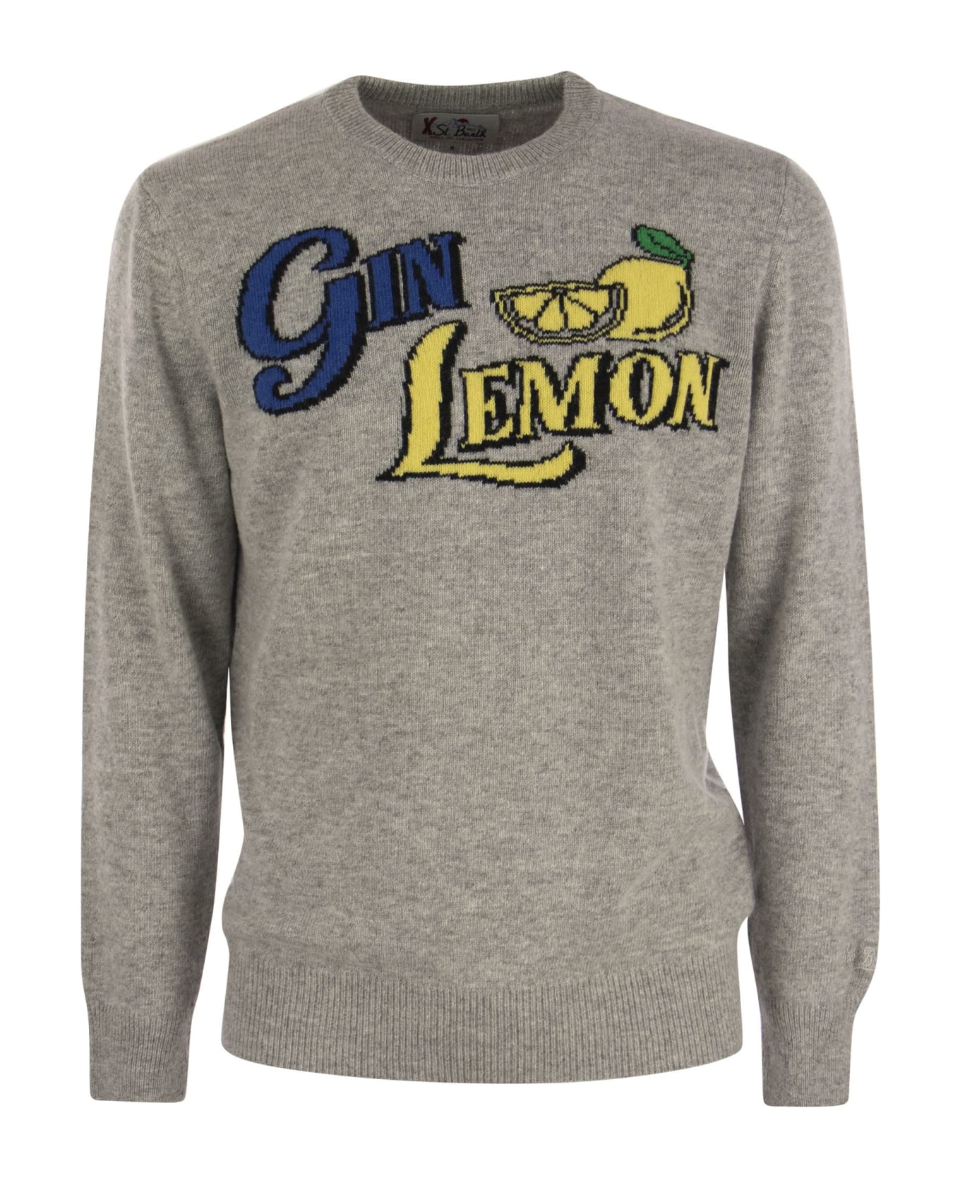 MC2 Saint Barth Gyn Lemon Wool And Cashmere Blend Jumper - Grey