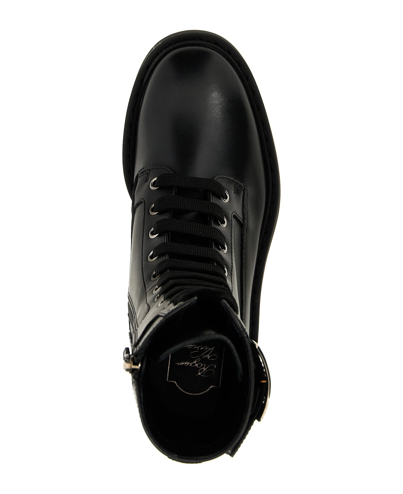 Roger Vivier Viv Rangers High Met Lace-up Boot - NERO