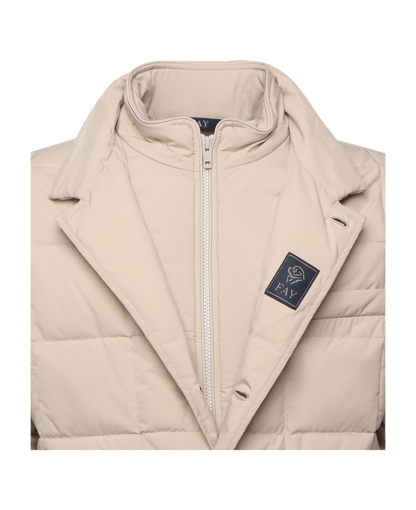 Fay Short Padded Down Jacket - Beige