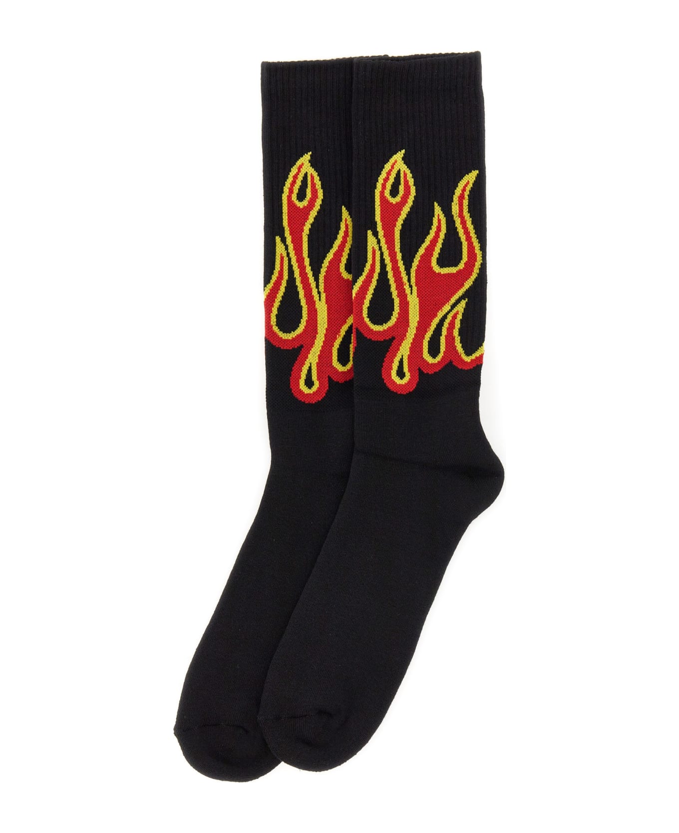 Palm Angels Burning Flames High Socks - NERO