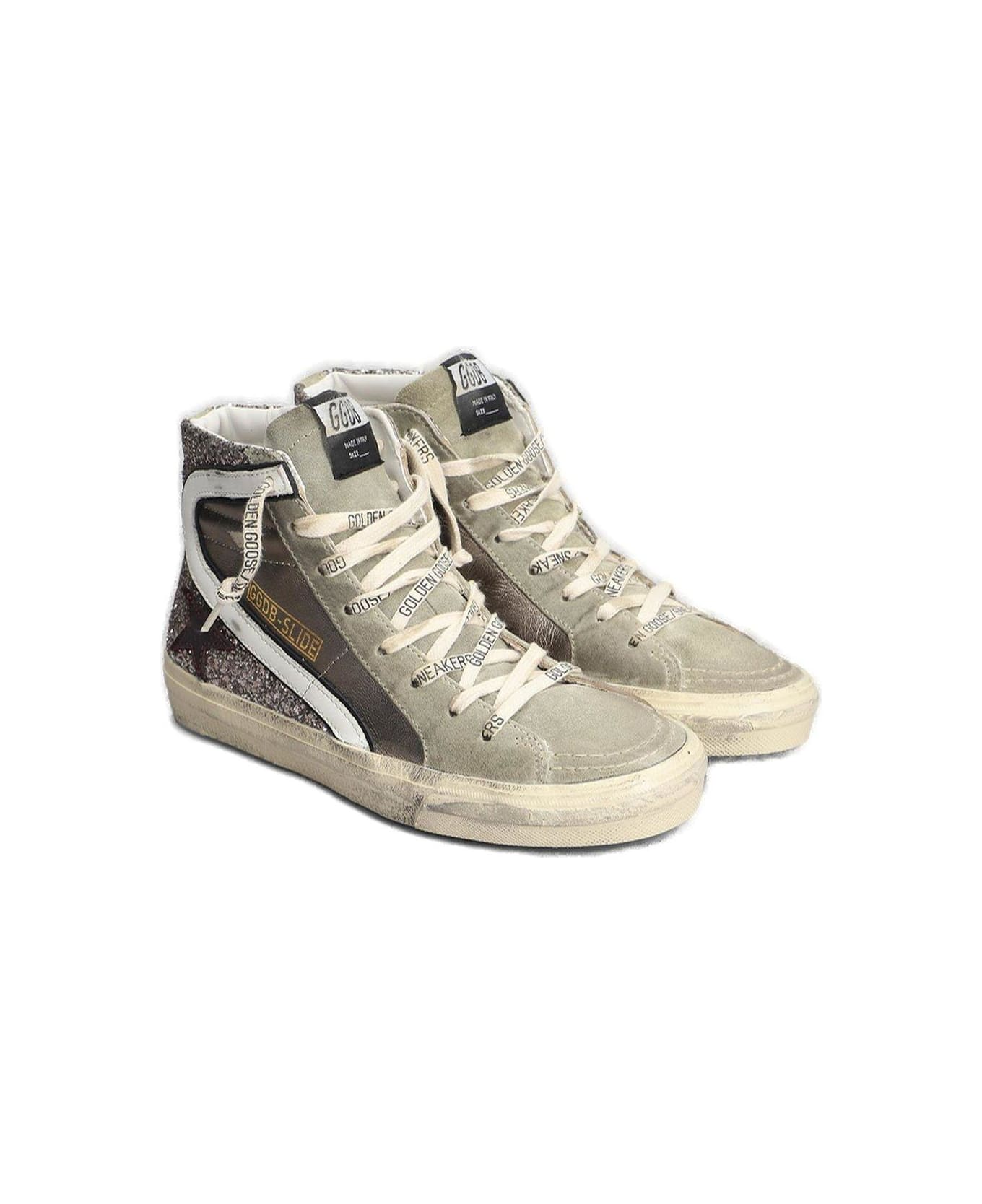 Golden Goose Slide Sequin-embellished Sneakers - BRONZE/SILVER/TAUPE/RED WINE/WHITE