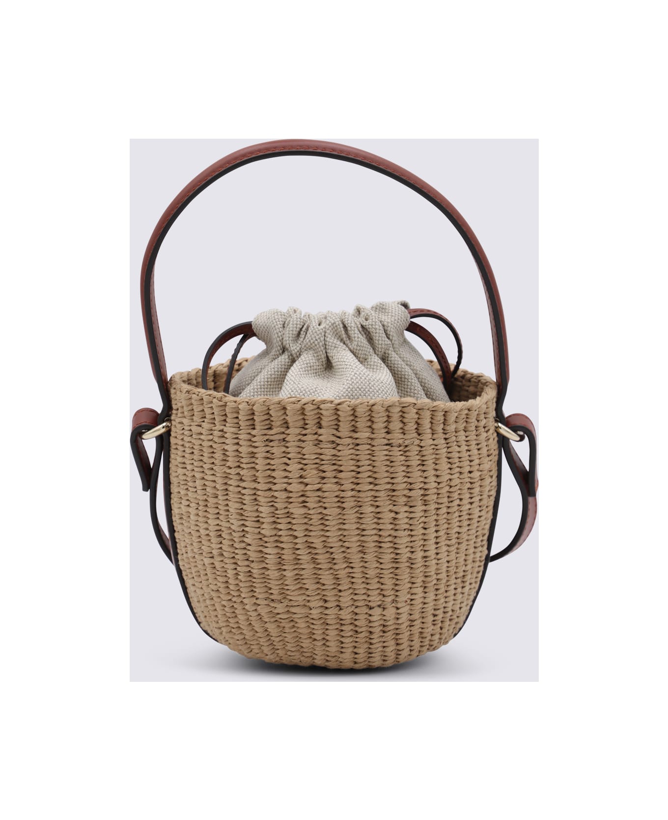 Chloé Brown Raffia Mini Horse Satchel - Brown