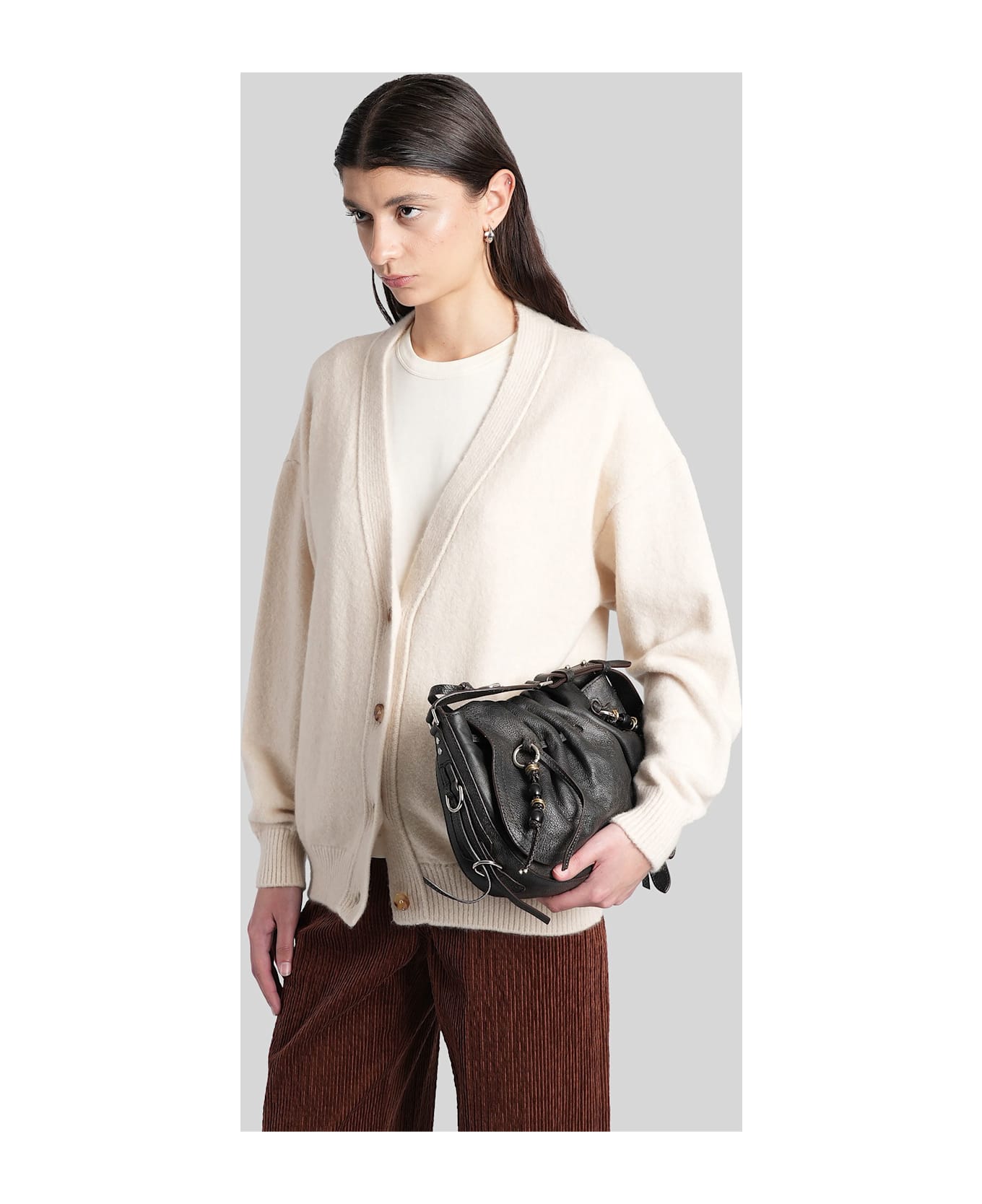Laneus Cardigan In Beige Cashmere - beige