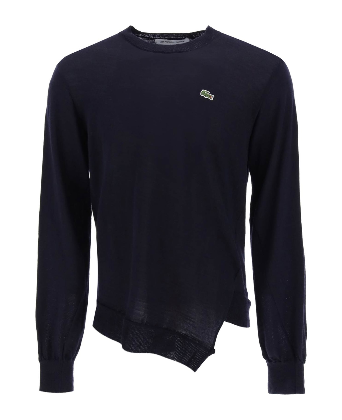 Comme des Garçons Shirt X Lacoste Bias-cut Sweater - NAVY (Blue) ニットウェア
