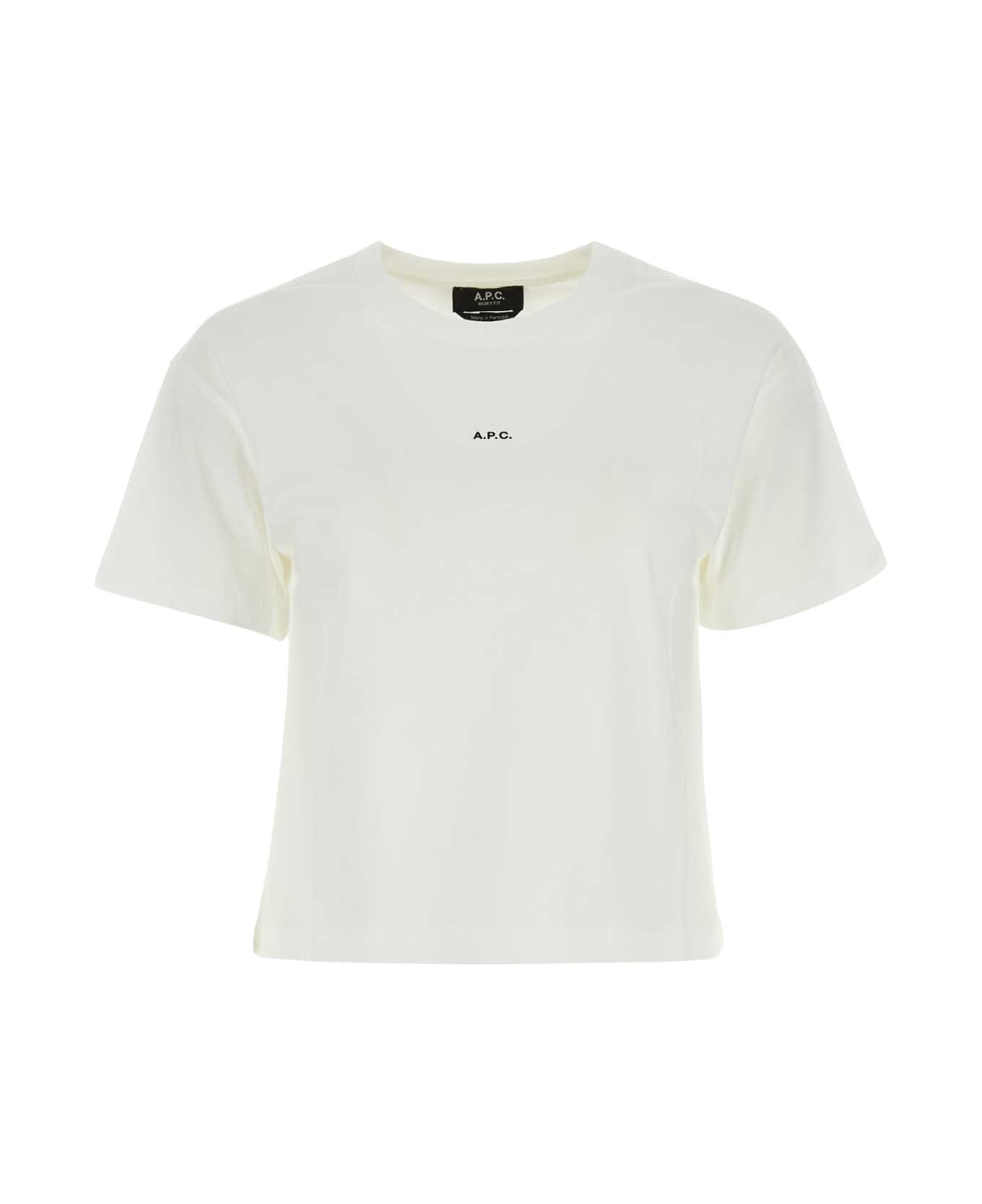 A.P.C. White Cotton T-shirt - BLANCNOIR