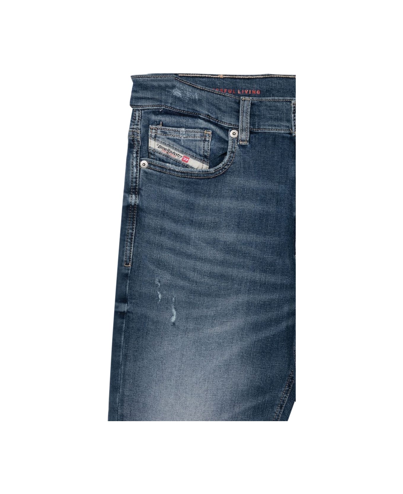 Diesel Lucas Jeans With Patch Breaks - BLUE ボトムス