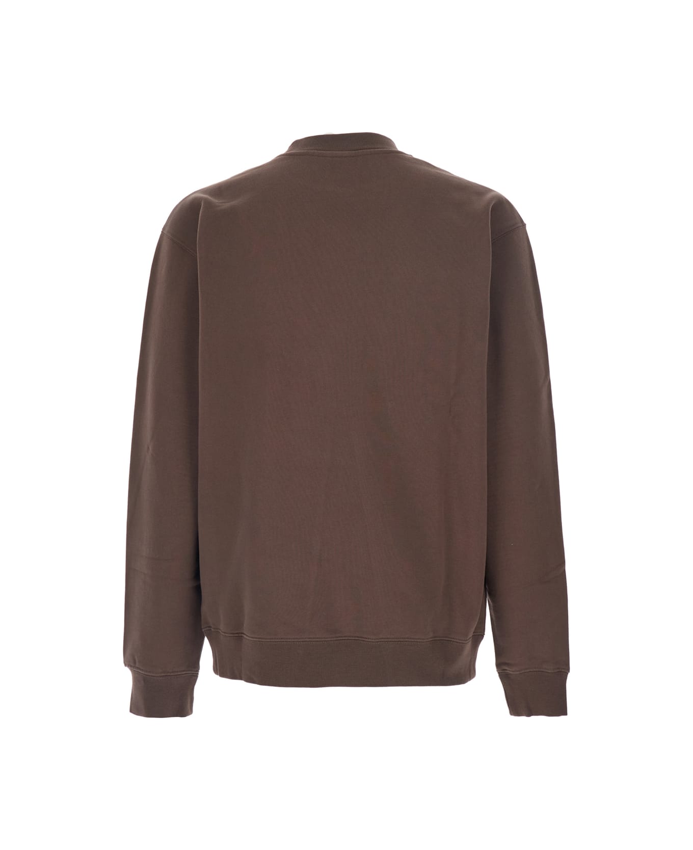 Jacquemus 
le Sweatshirt Gros-grain
 Brown Sweatshirt With Logo Patch In Cotton Man - Brown