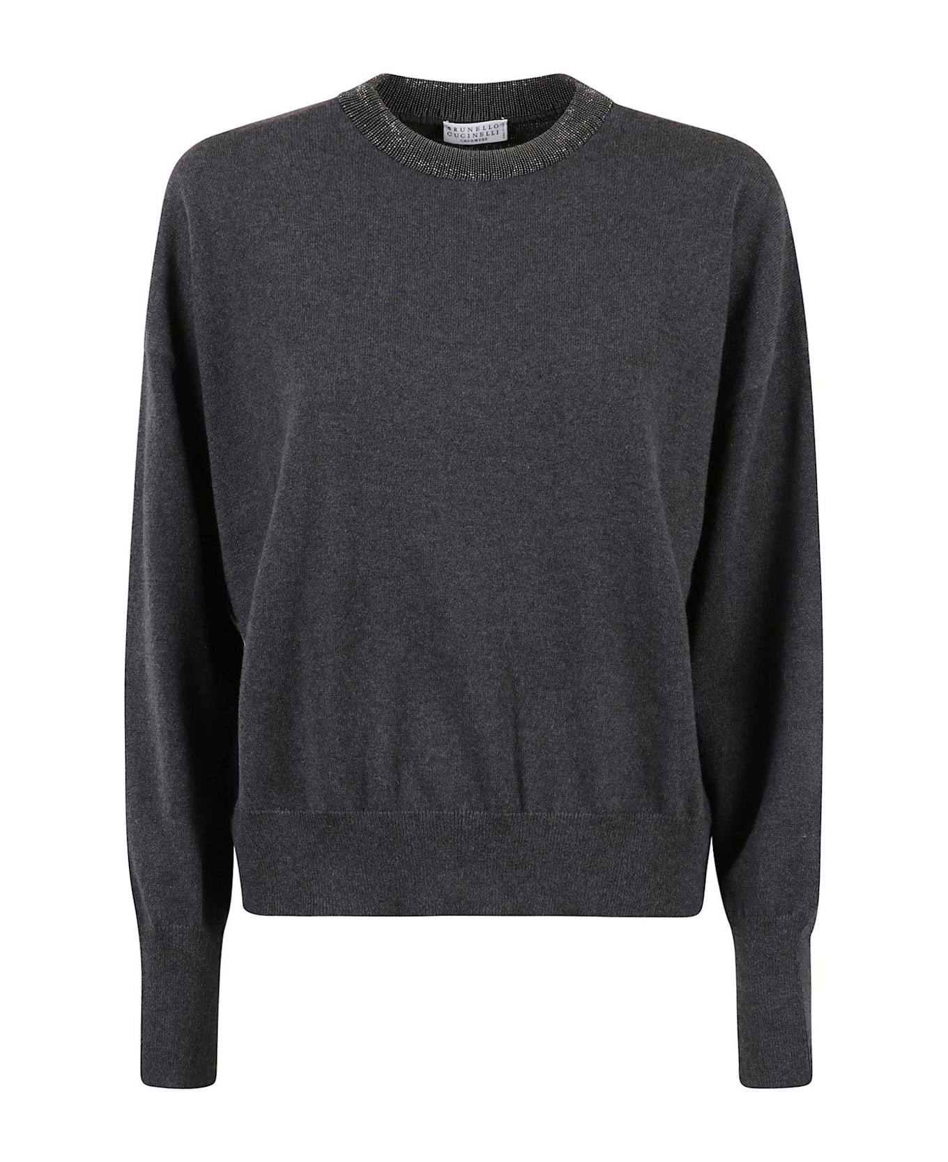 Brunello Cucinelli Monili-chain Detailed Knitted Jumper - BLACK STONE