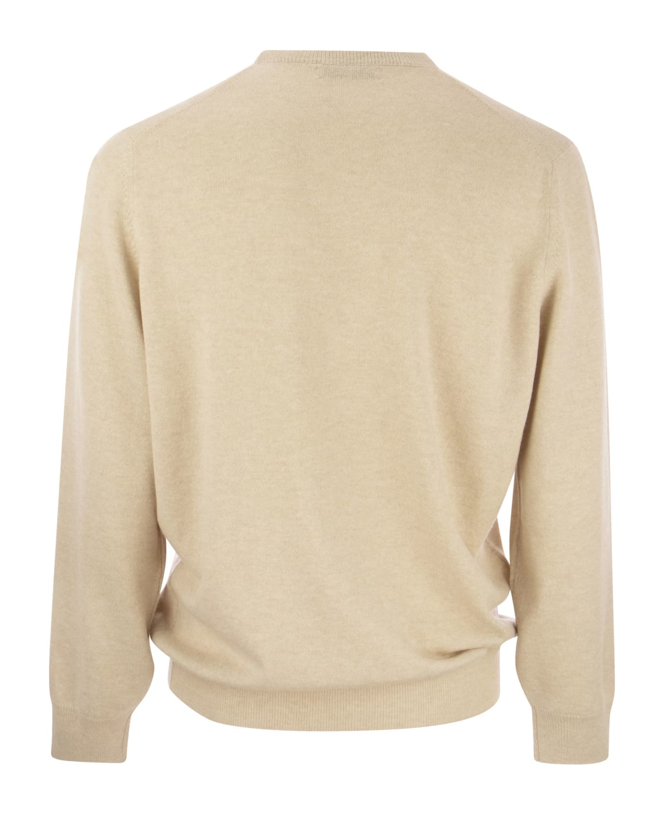 Brunello Cucinelli Cashmere V-neck Sweater - Sand