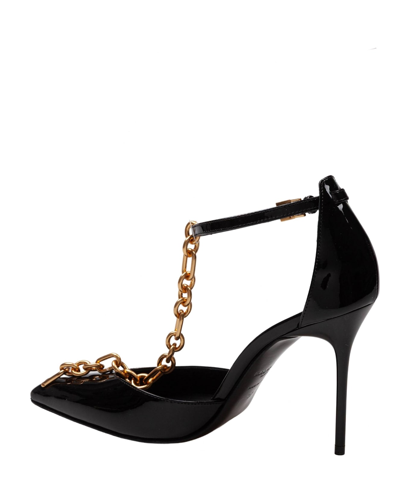 Balmain Sync Patent Leather Pumps, Black - Noir